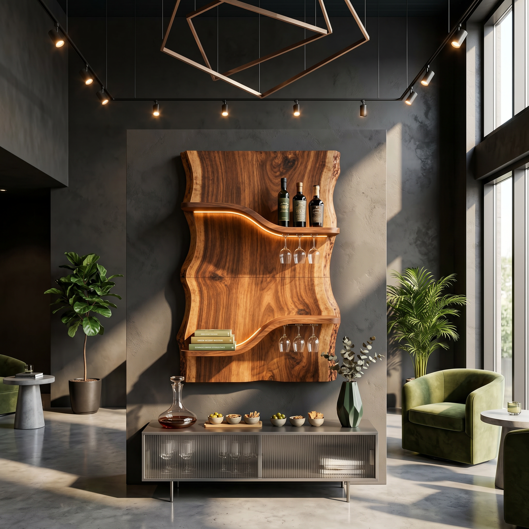 Scandinavian Multi Tier Wine Rack Shelf For Living Room SILDTTNWH023