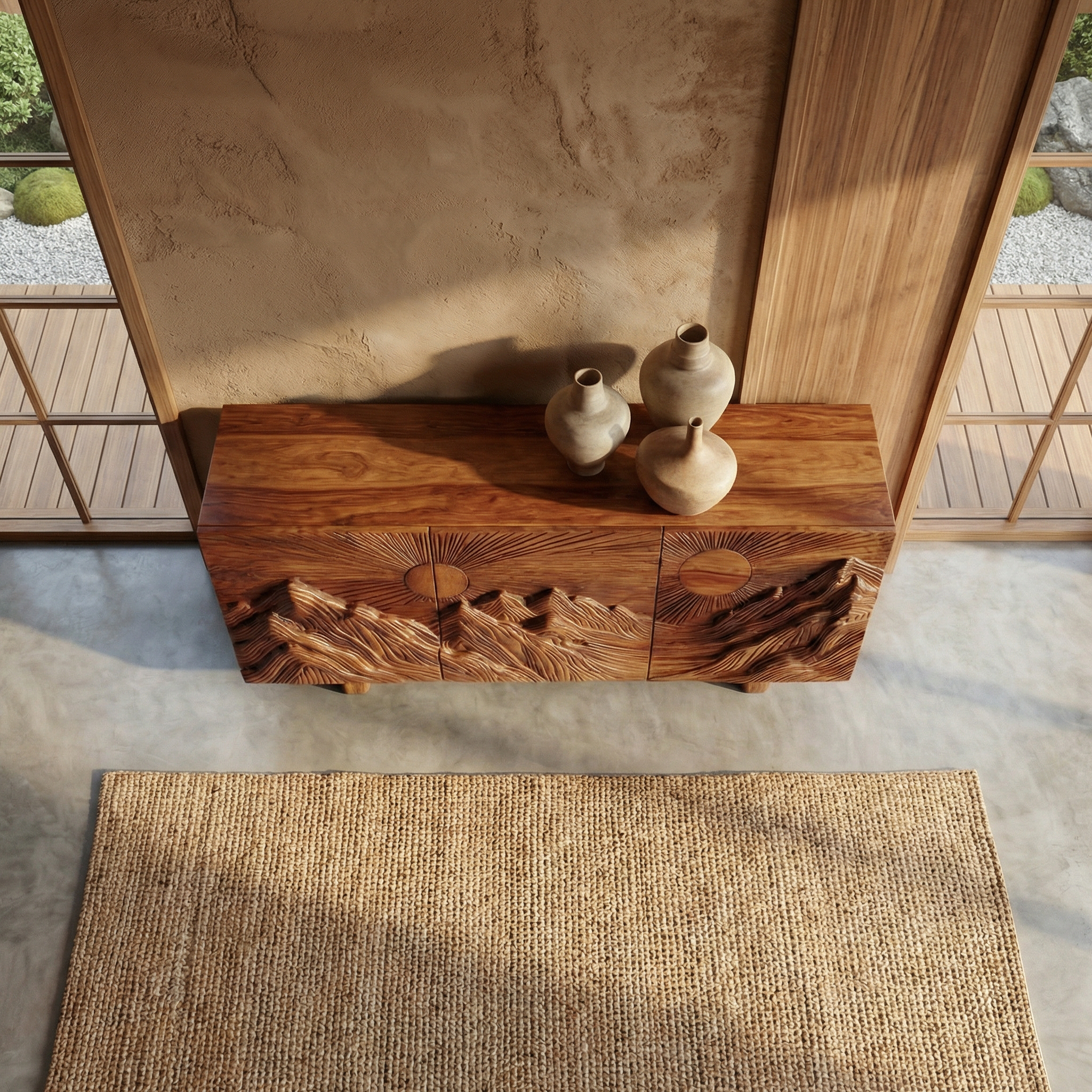 Rustic Artistic Storage Cabinet For Living Room And Apartment SINLSASC477