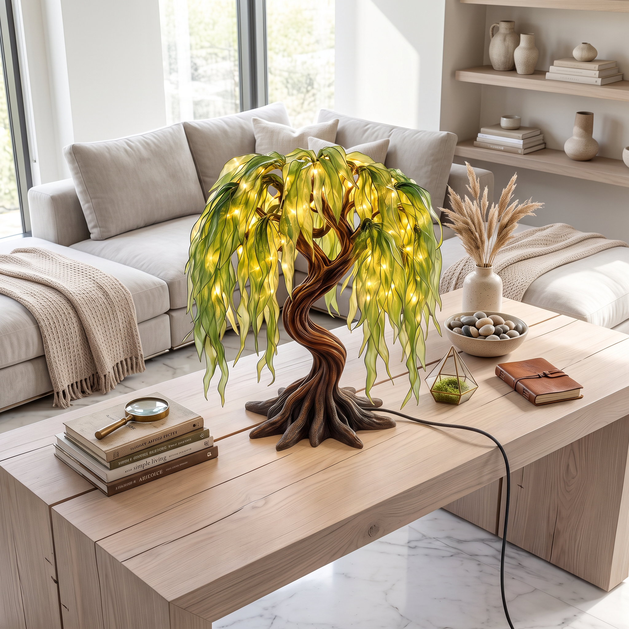 Modern Sculptural Bonsai Tree Table Lamp For Living Room SINLSATL022