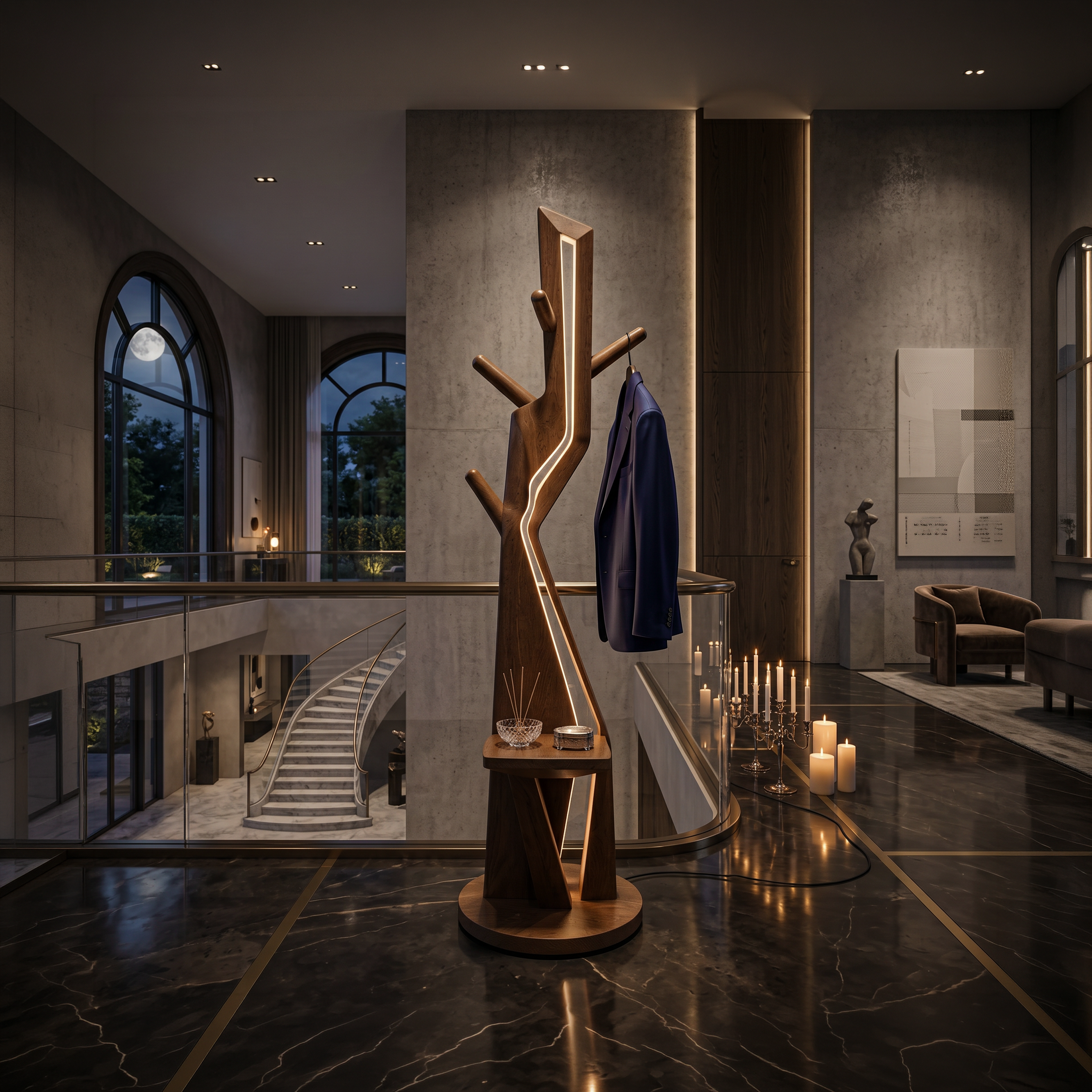 Modern Branch Lamp With Hooks For Entryway SILDTTNLAM013