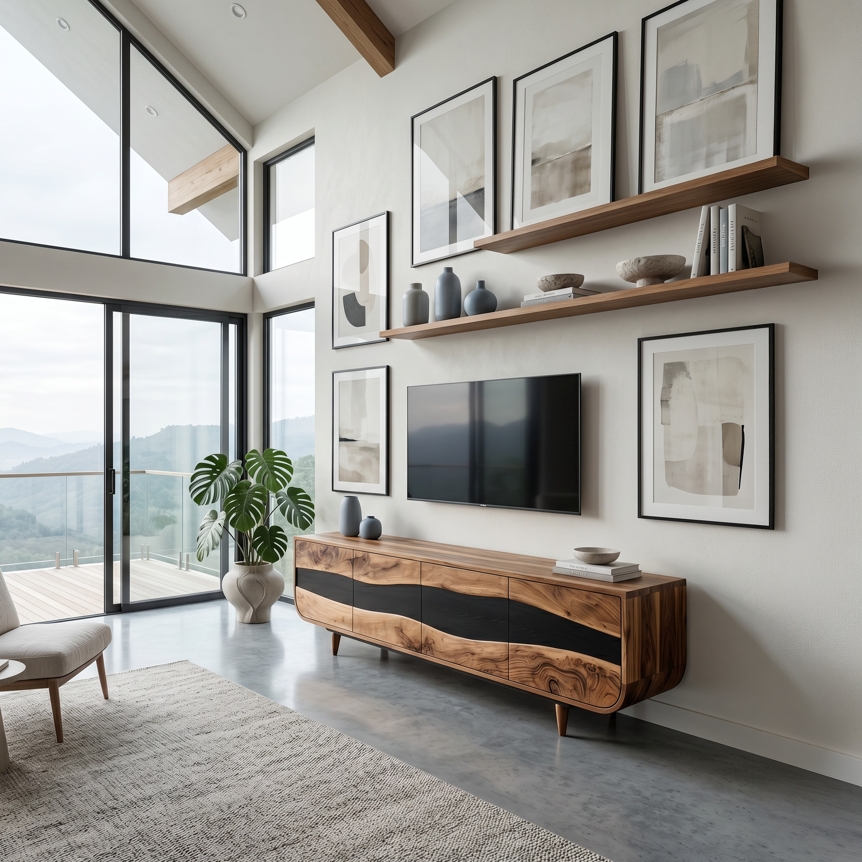 Handcrafted Wooden Live Edge TV Stand For Furniture Decor SILDTTNTVC084