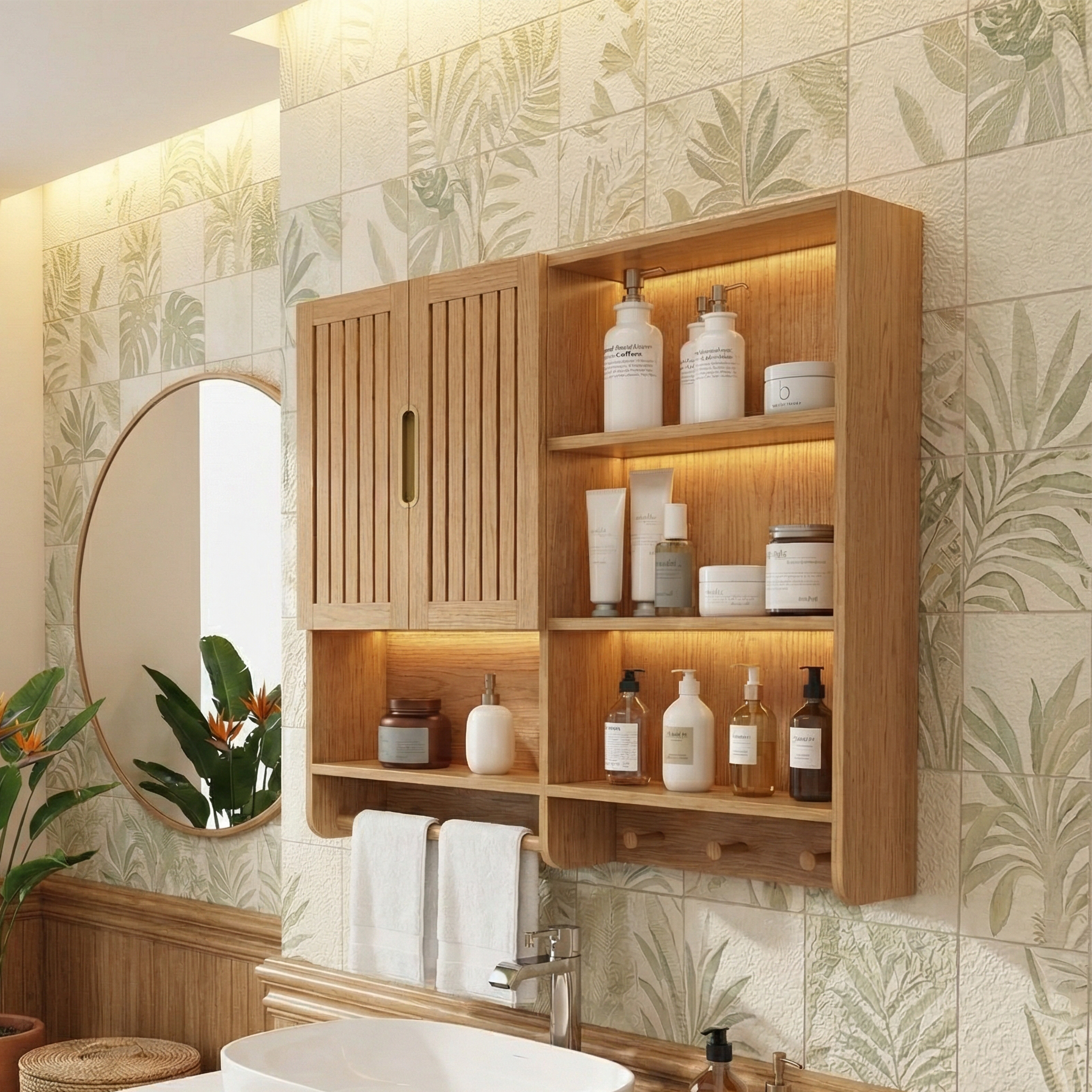 Modern Spa Bathroom Storage Cabinet For Bathroom And Vanity Wall SINLSABCT007
