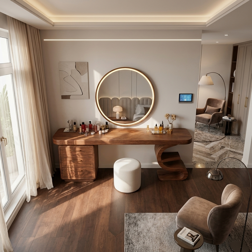 Modern Sculptural Vanity Table For Dressing Area SITHTTMV021