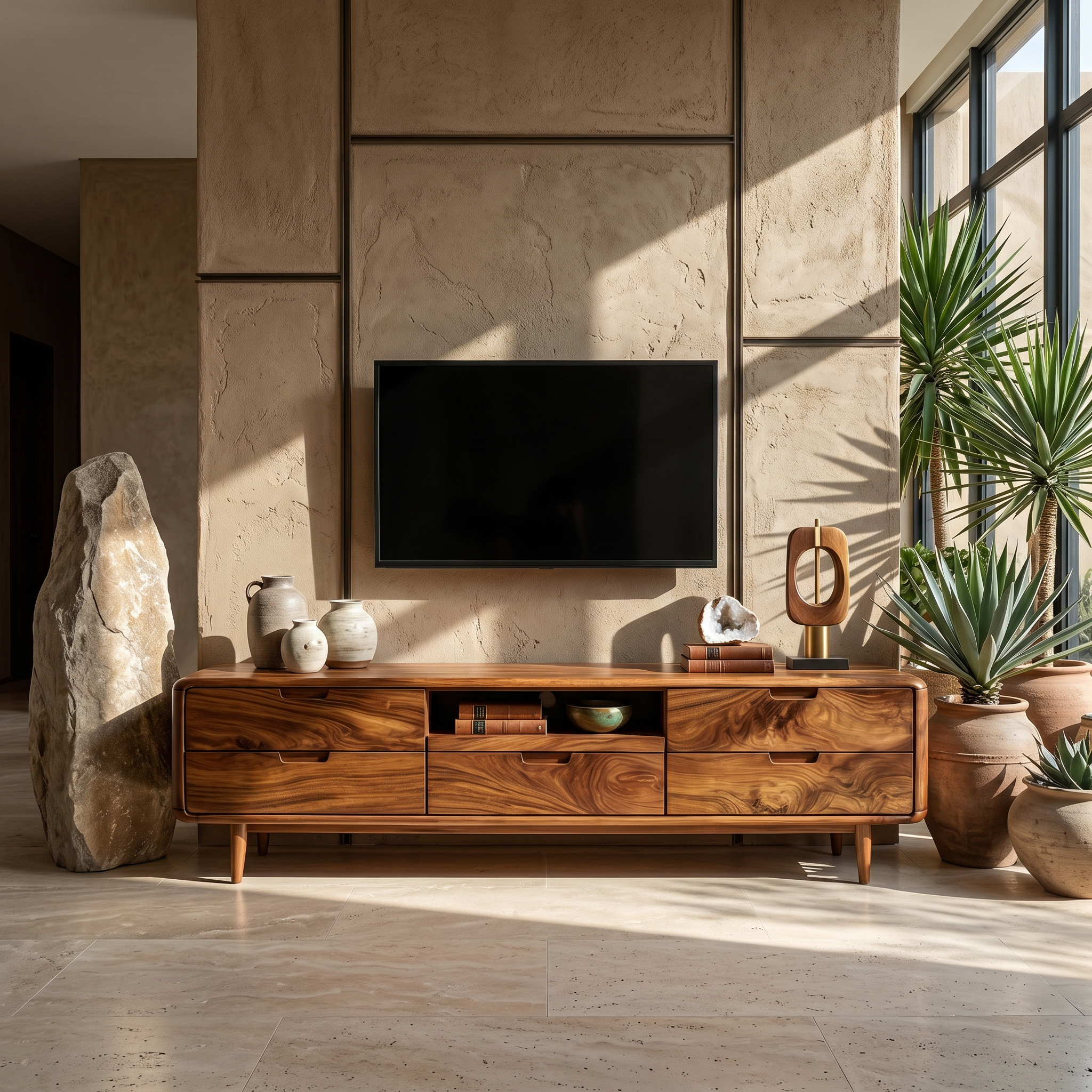 Japanese Zen TV Stand For Wabi Sabi Interior Design SILDTTRTVC094