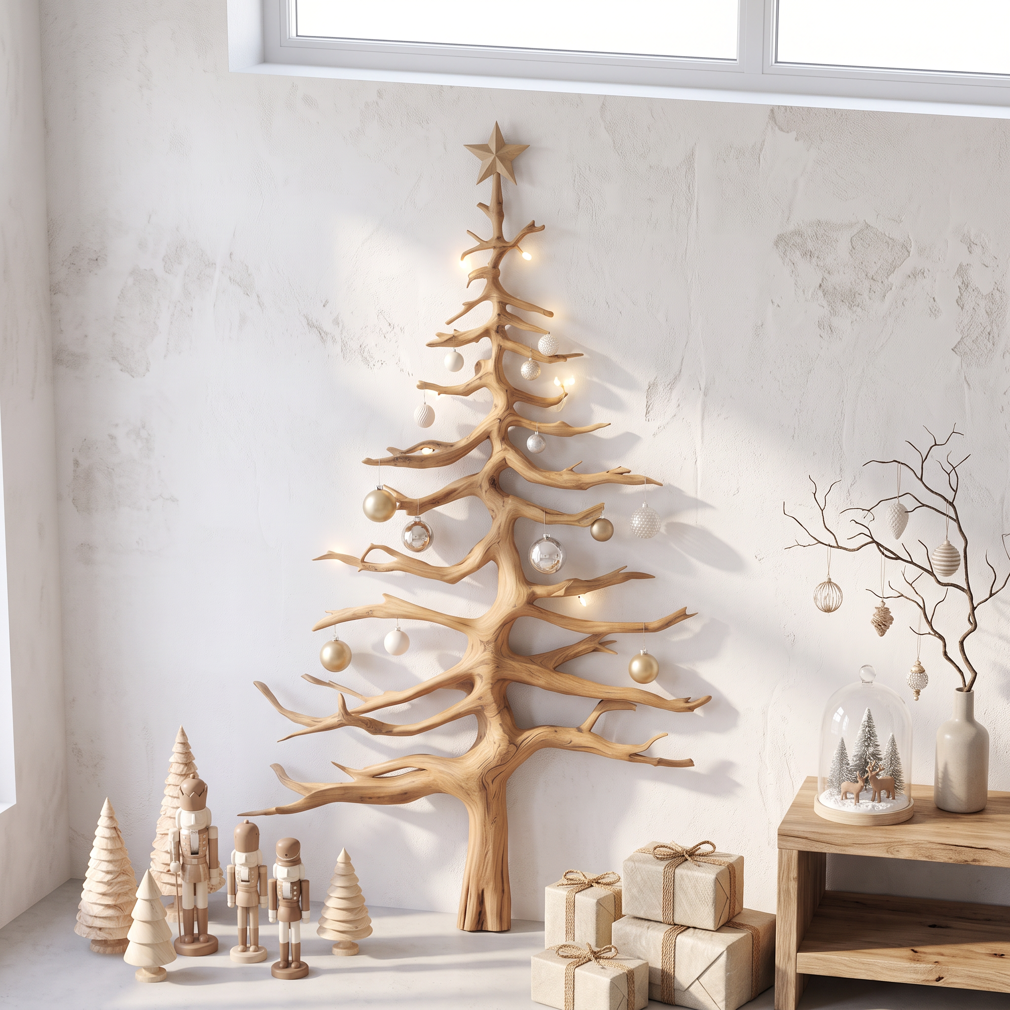 Rustic Christmas Tree Wall Decor Living Room SINLSATB583