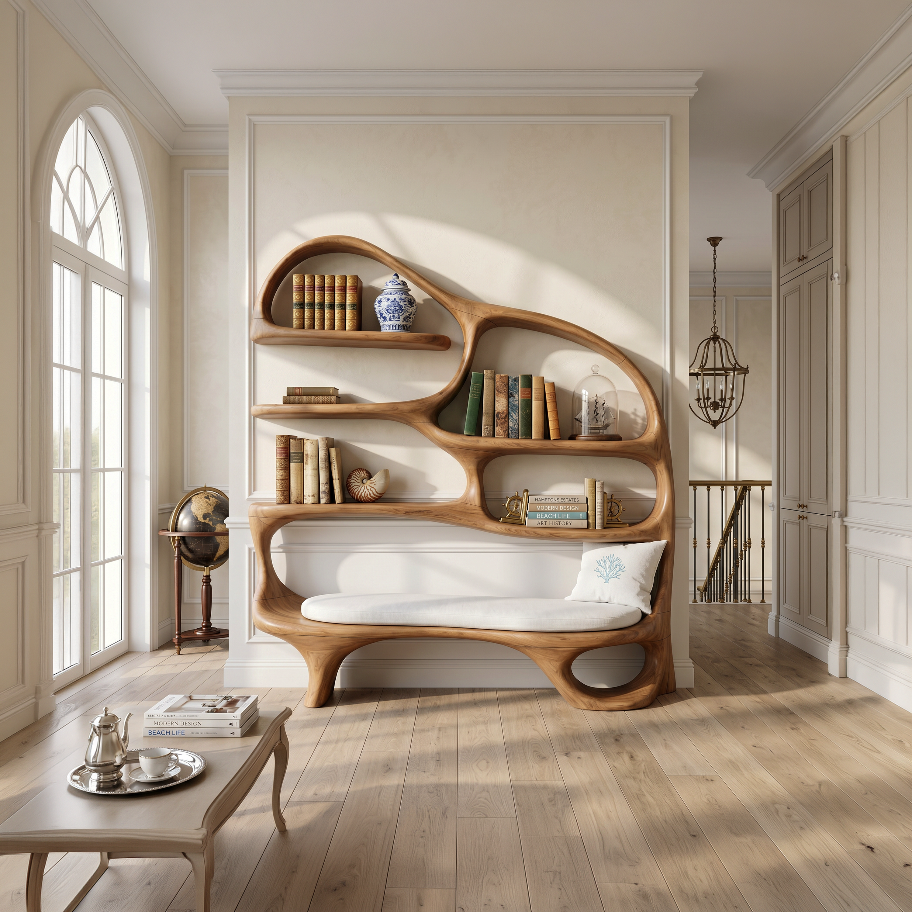 Modern Reading Nook Bookcase For Contemporary Living Room SILDTTNBS057