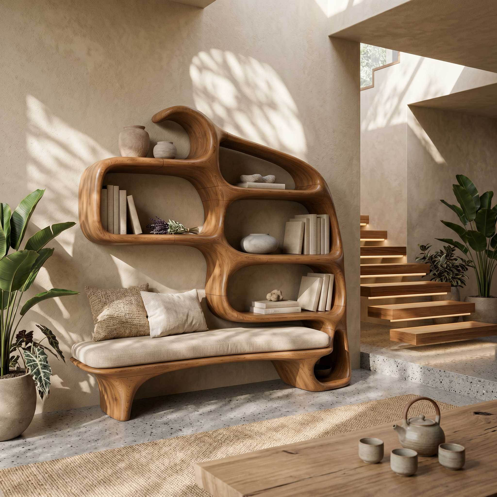 Modern Sculptural Bookshelf For Stylish Reading Space SILDTTNBS052