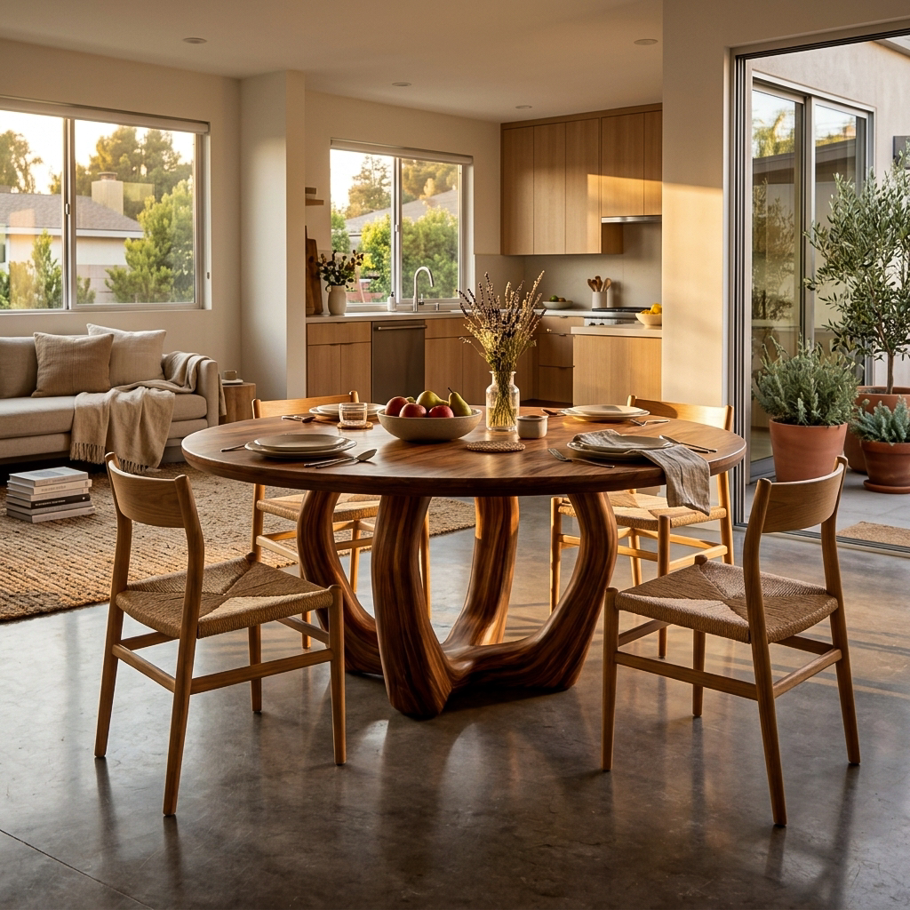 Elegant Wooden Round Dining Table For Dining Area RTTHTTDN052