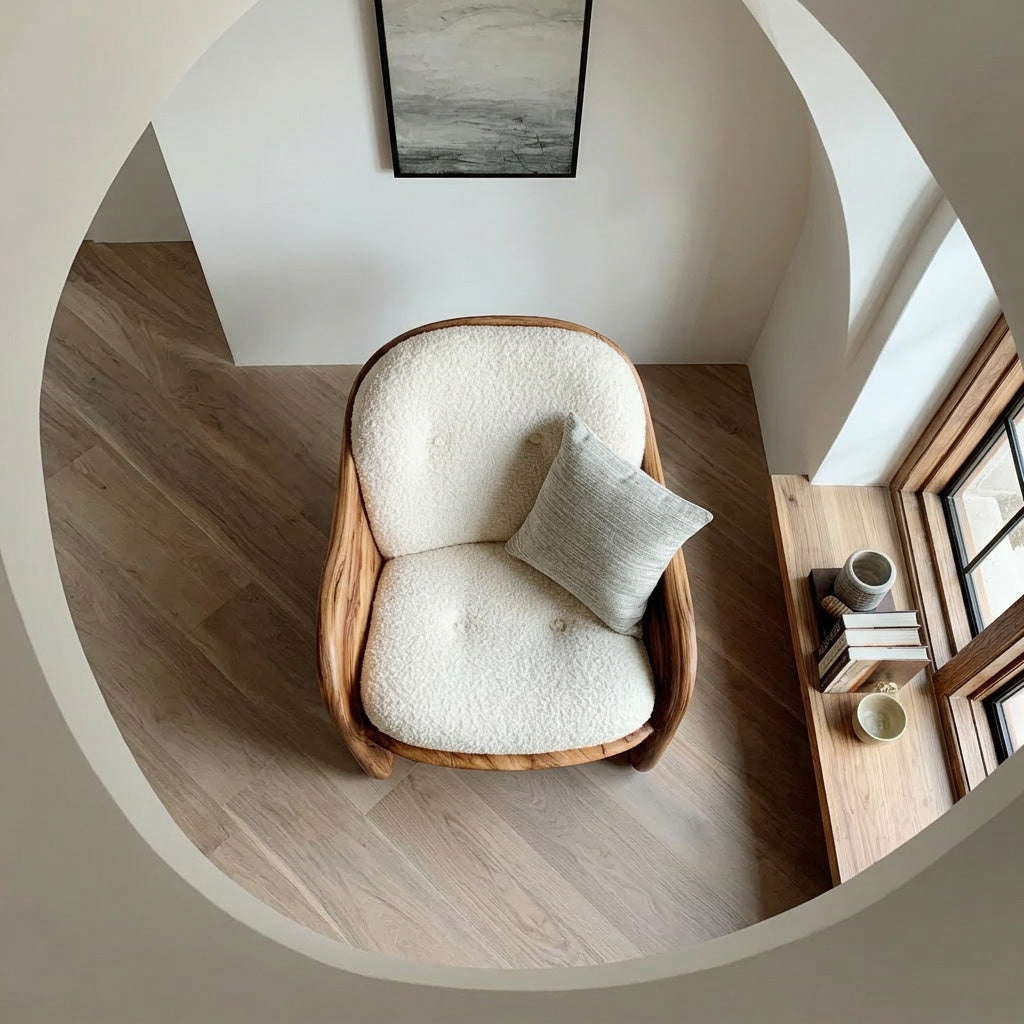 Modern Natural Wood Chair For Bedroom Reading Corner RTTHHNCHR156