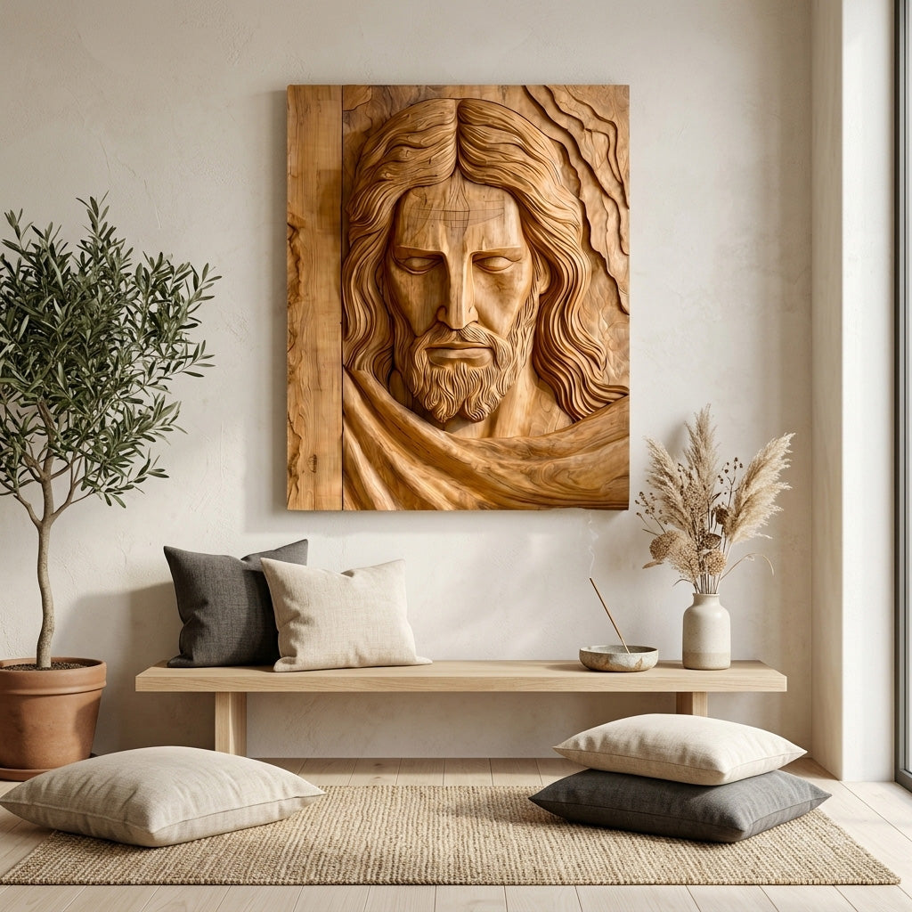 Handcrafted Wooden Religious Relief Wall Art For Living Room RTTHHNWA196