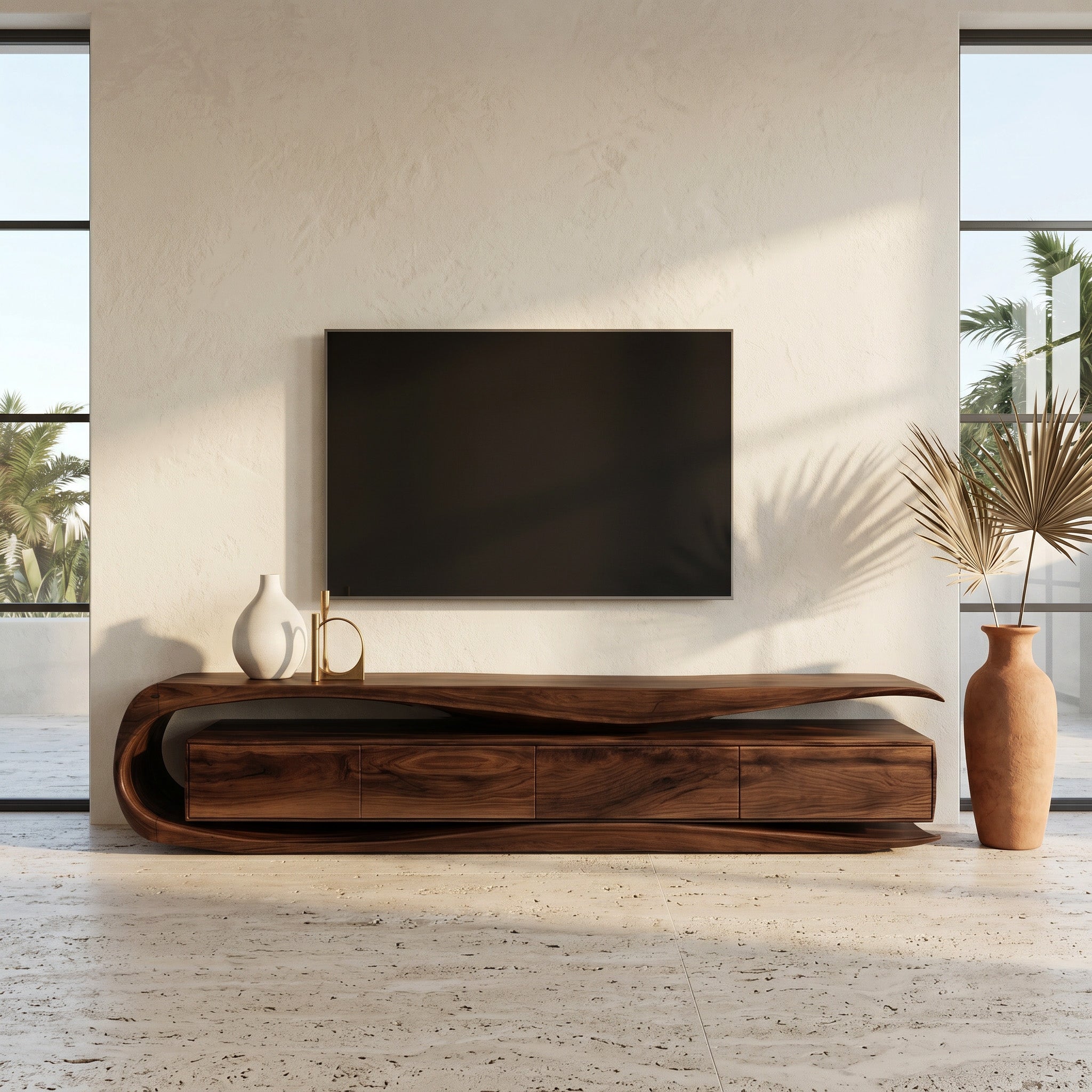 Modern Organic TV Console For Living Room Interior SITHHNTVC034
