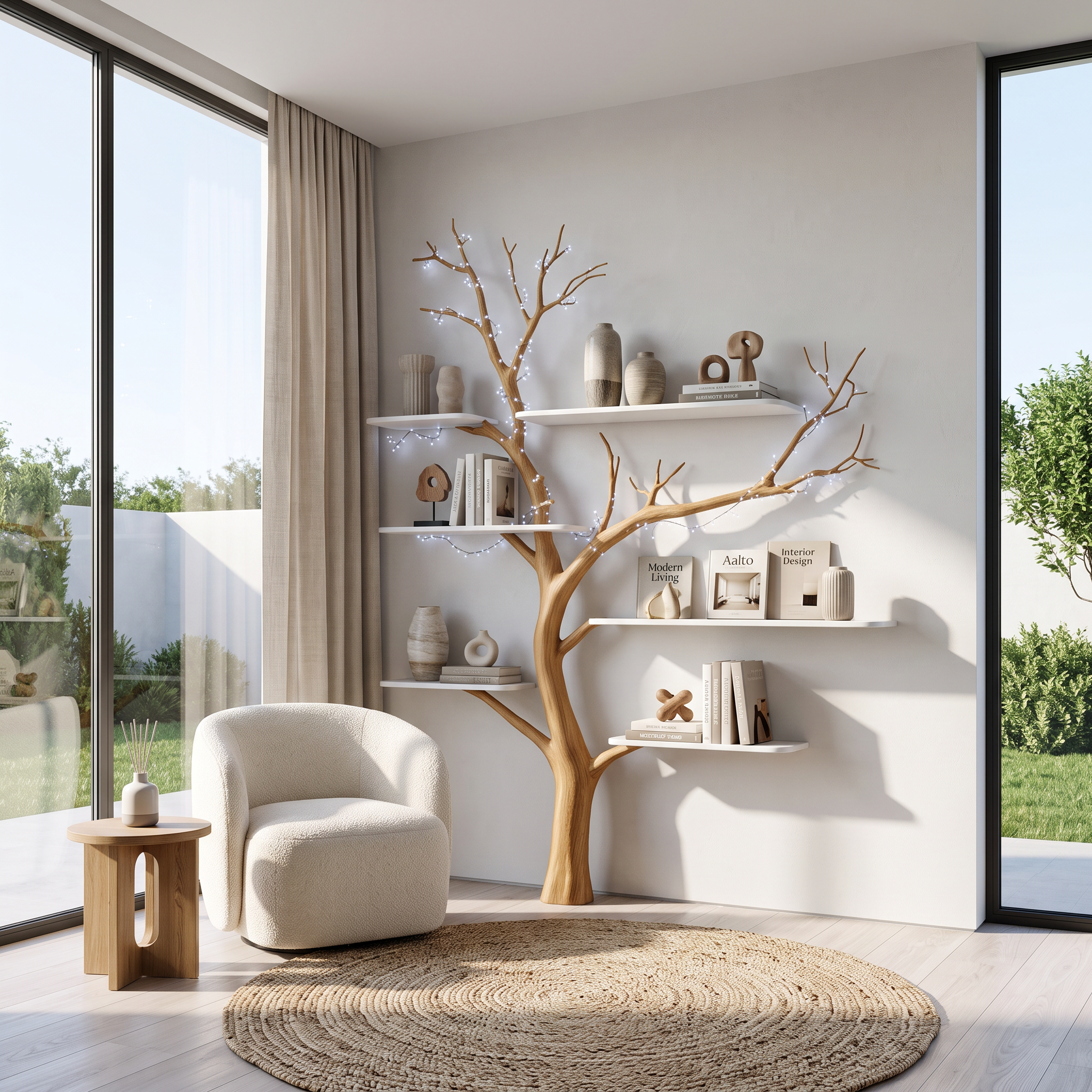 Midcentury Tree Bookshelf Nursery Bedroom SINLSATB256
