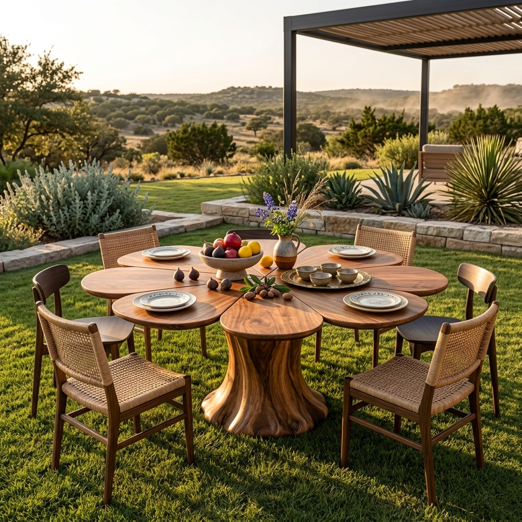 Modern Wooden Dining Table With Flower Shape For Kitchen RTTHTTDN050