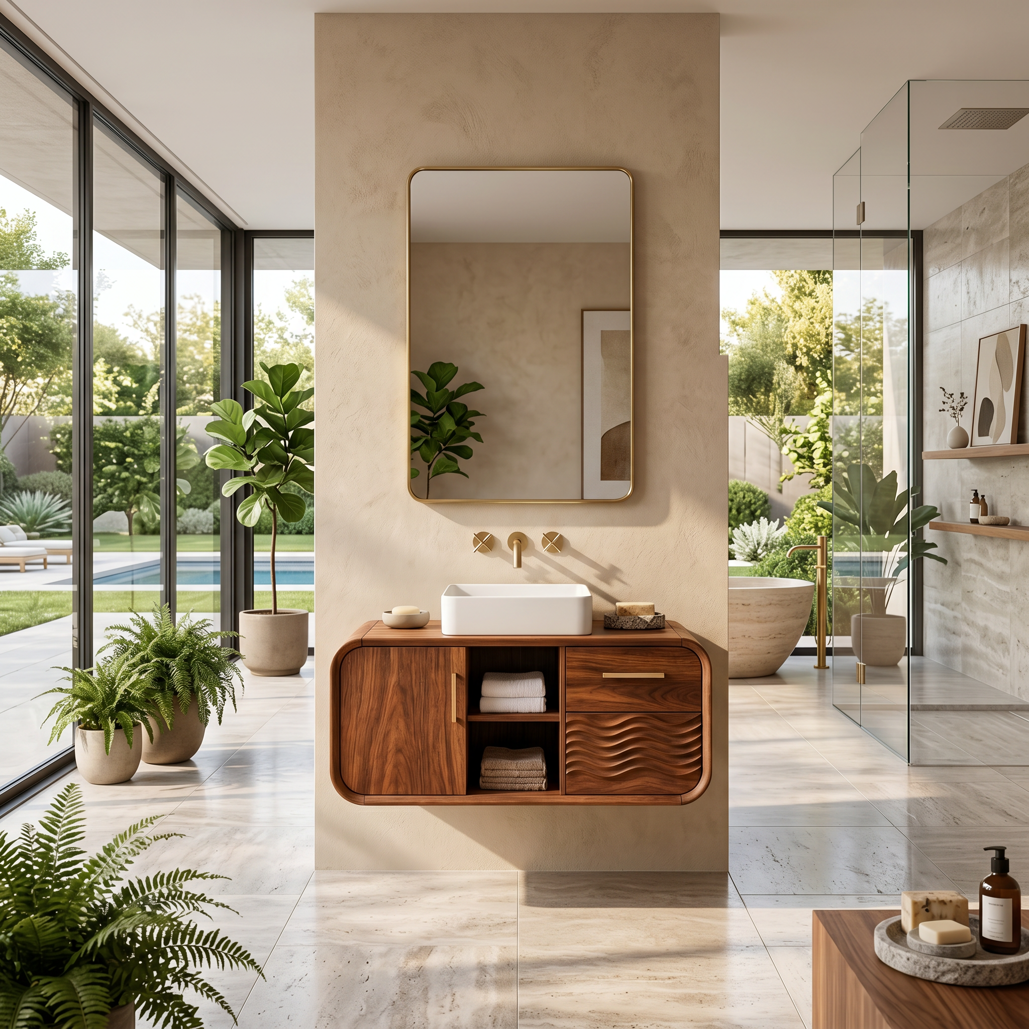 Mid Century Floating Vanity With Storage For Bathroom SILDTTNBRV057