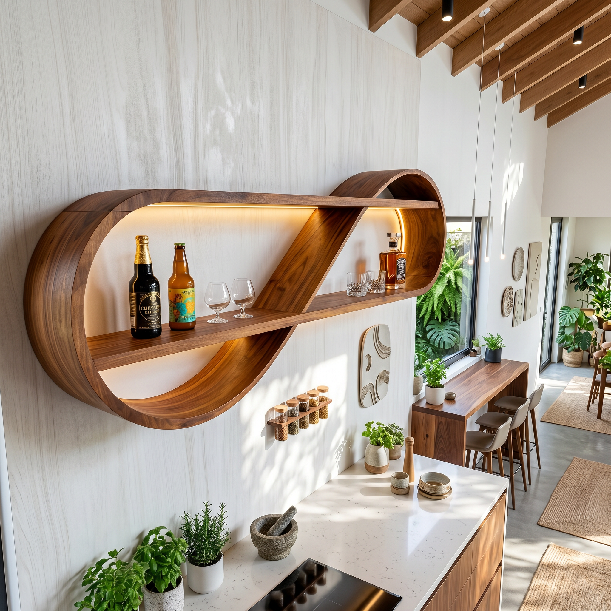 Scandinavian Open Shelf Wine Rack For Apartment Interior SILDTTNWH028