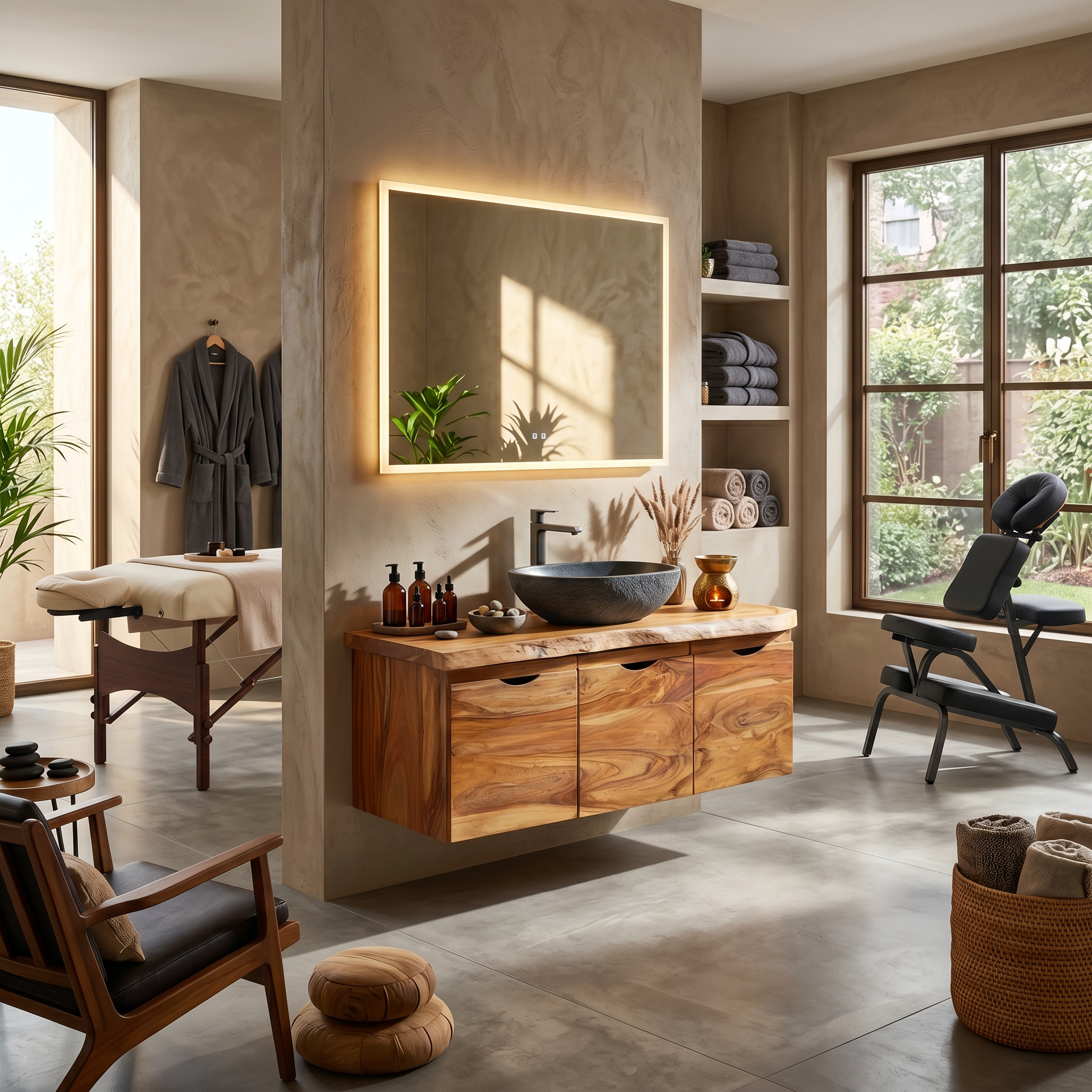 Minimalist Double Sink Vanity Garden Bathroom SILDTTRBRV180