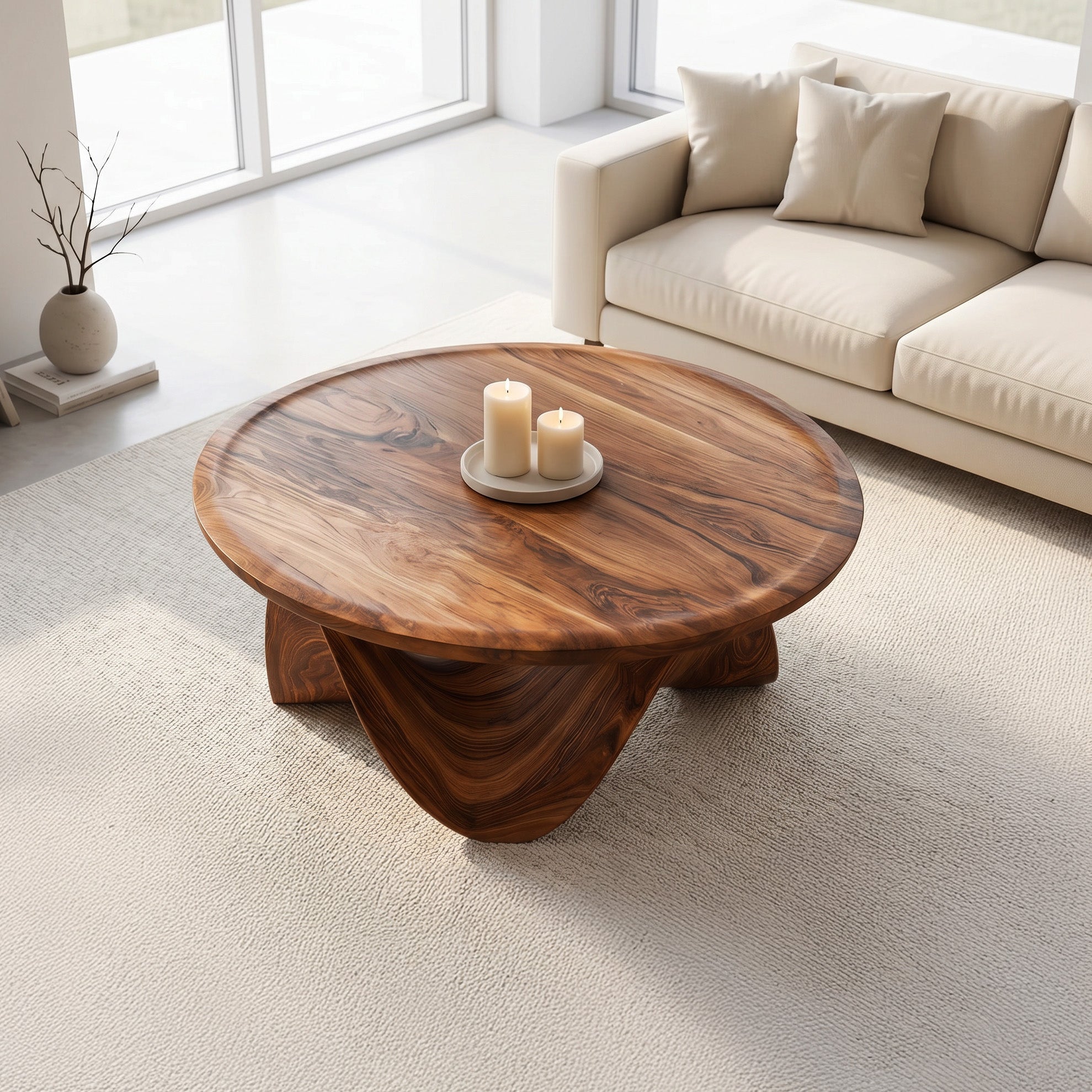 Sculptural Round Coffee Table For Holiday Decor SITHHNCM001