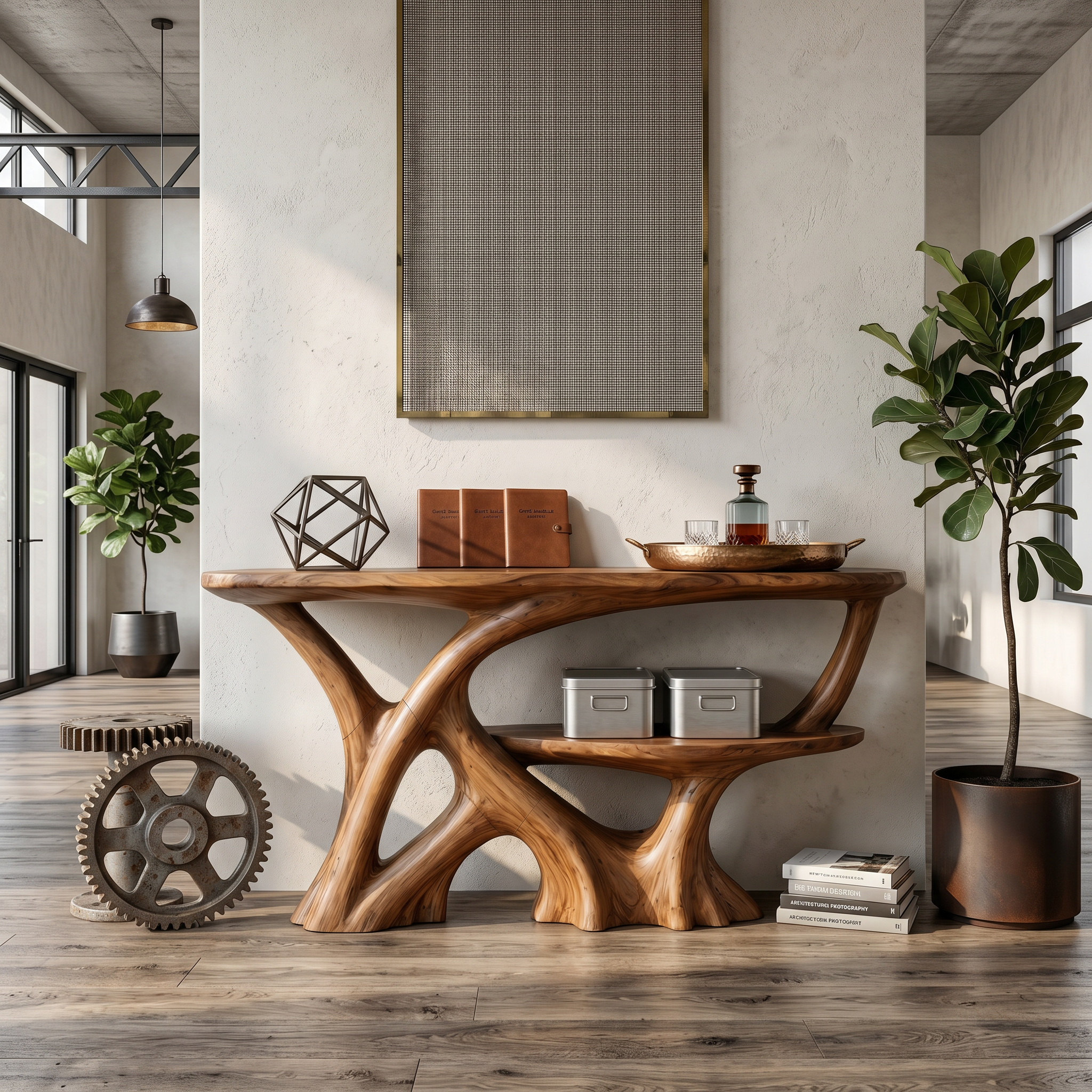 Organic Root Base Console Table Luxury Entryway SILDTTRCS077