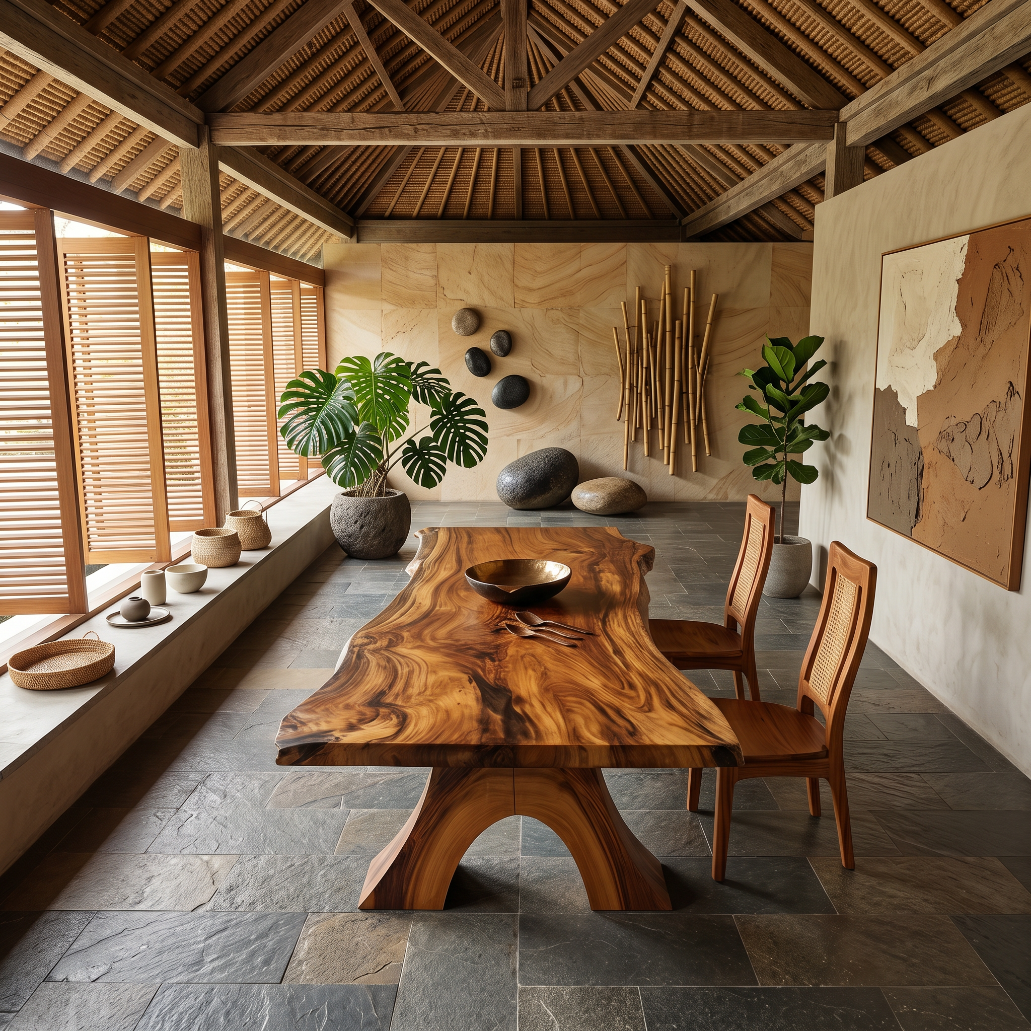 Modern Organic Edge Dining Table For Open Living Space SILDTTNDN026