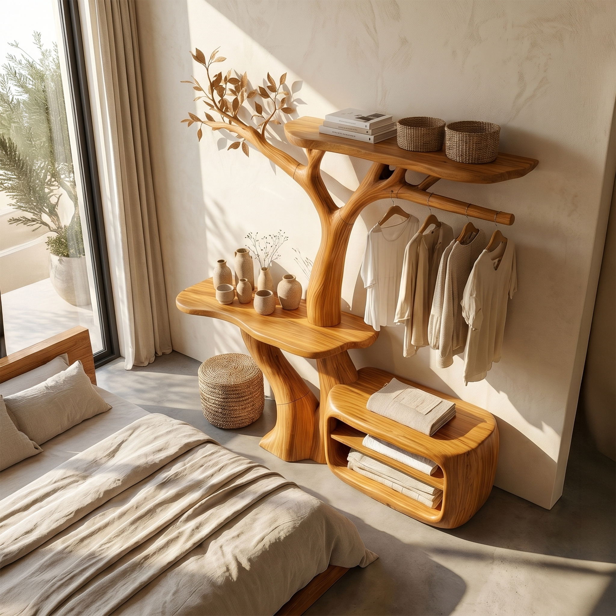 Contemporary Bedroom Clothes Rack Tree Coat Rack Bedroom And Dressing Room SINLSATCR110