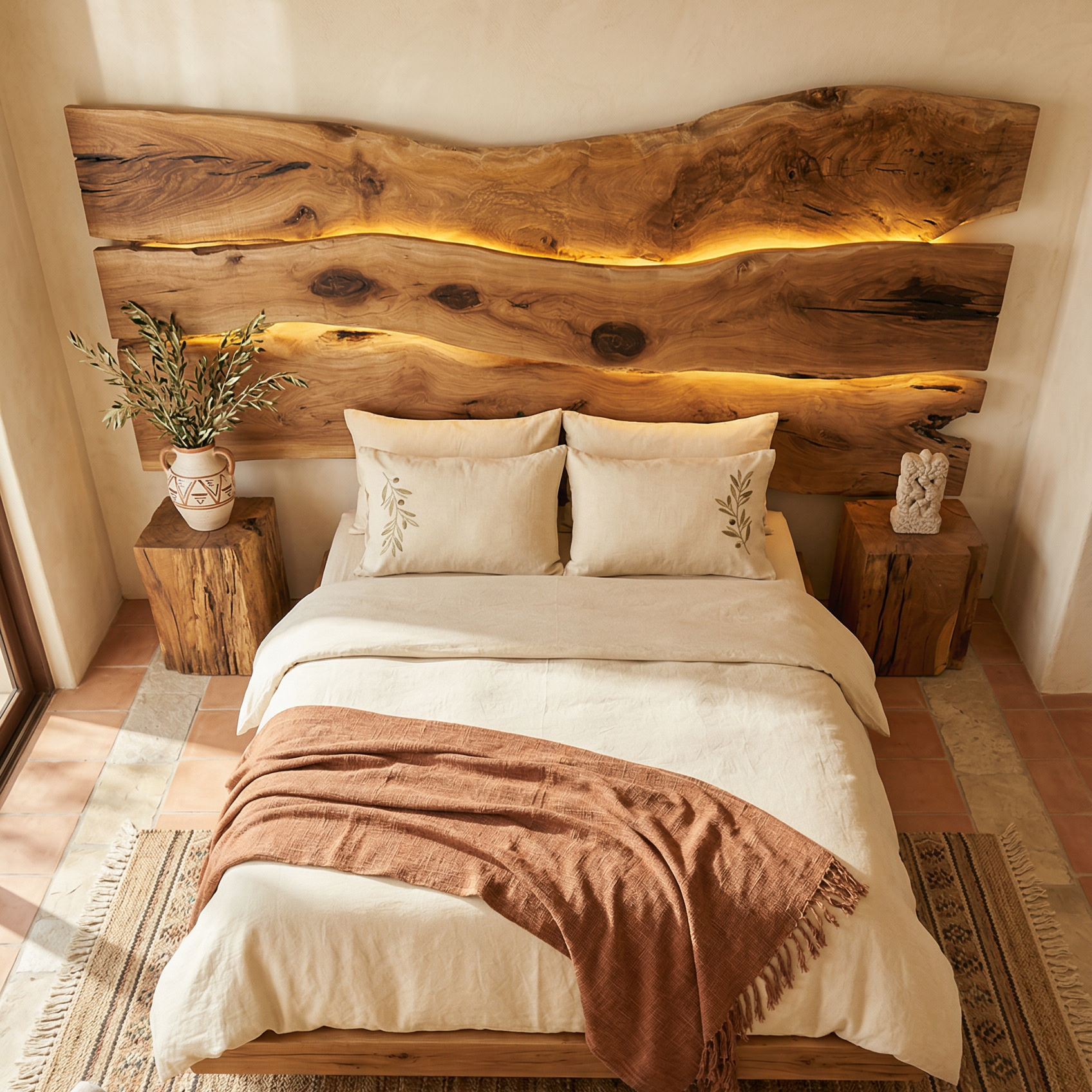 Modern Live Edge Headboard For Luxury Bedroom Interior Decor SILDTTRHB001