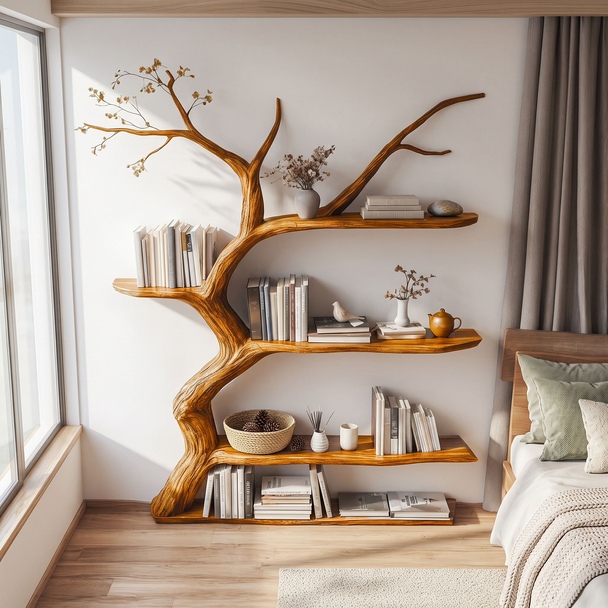 Rustic Sculptural Wall Shelf For Studio Or Reading Room SINLSATB699