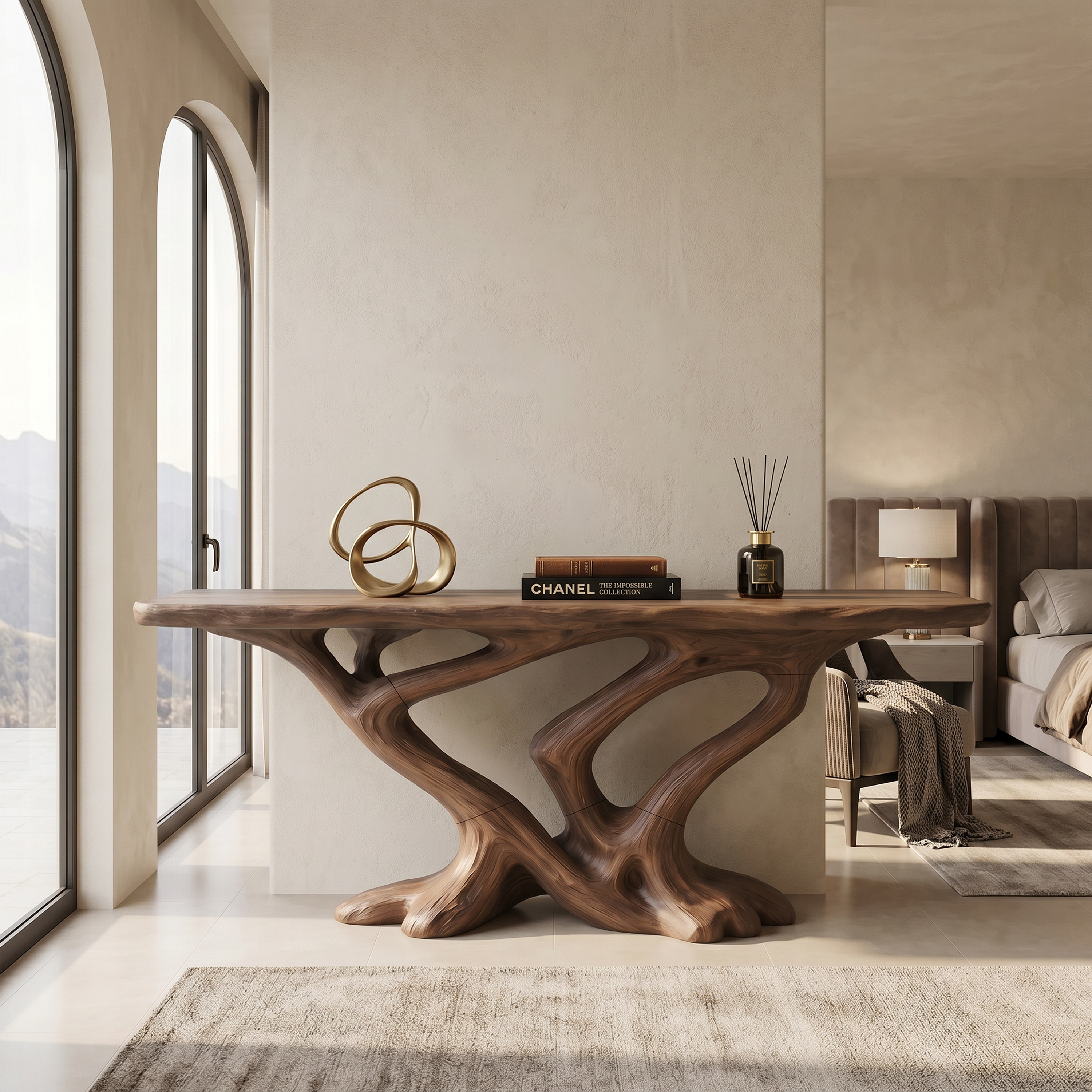Contemporary Infinity Console Table Modern Entryway SILDTTRCS099