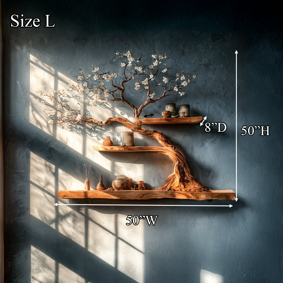 Tre Bookshelf Solid Wood Decor Living Room SINLSATBS027