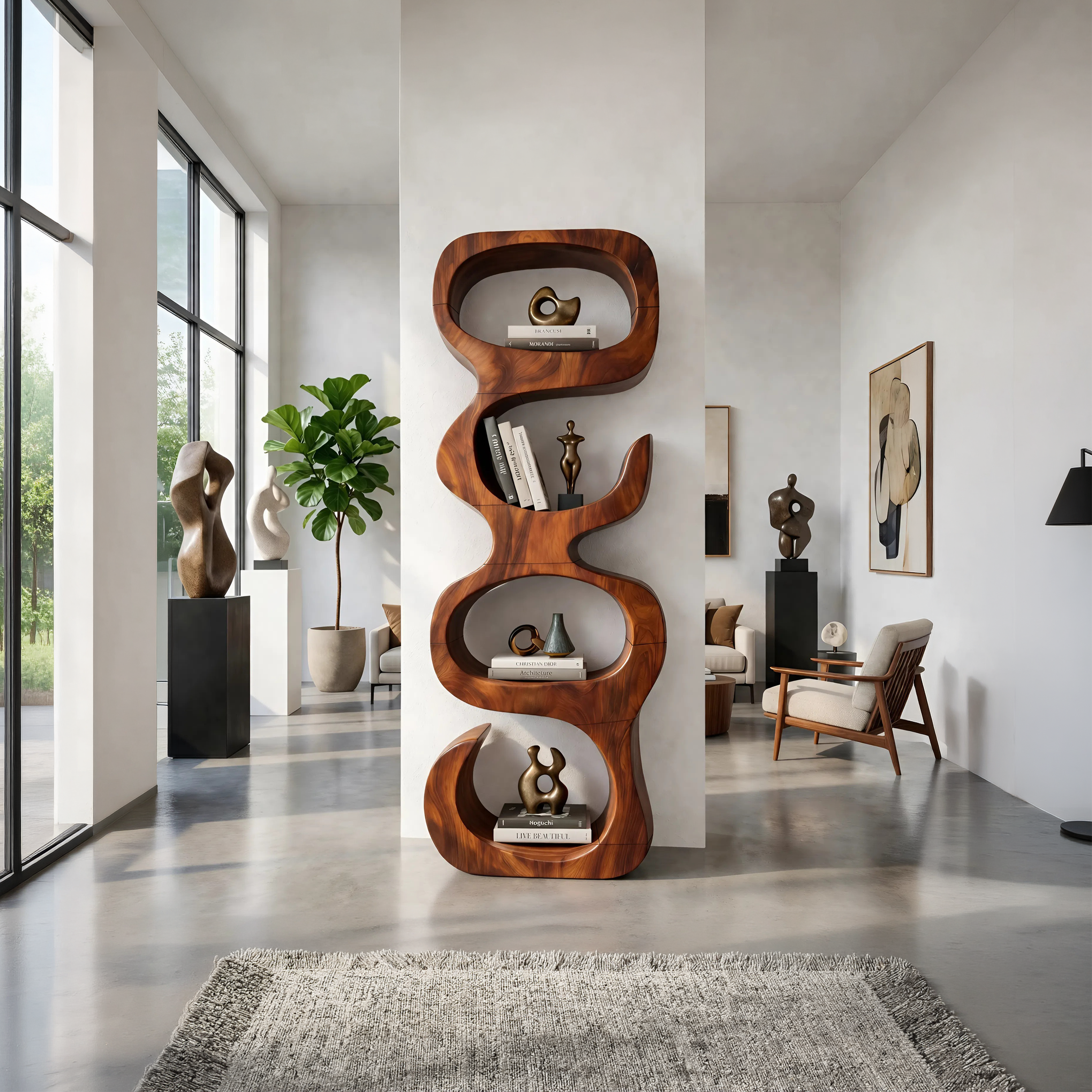 Farmhouse Decorative Bookcase Display Organizer For Living Room SILDTTNBS018