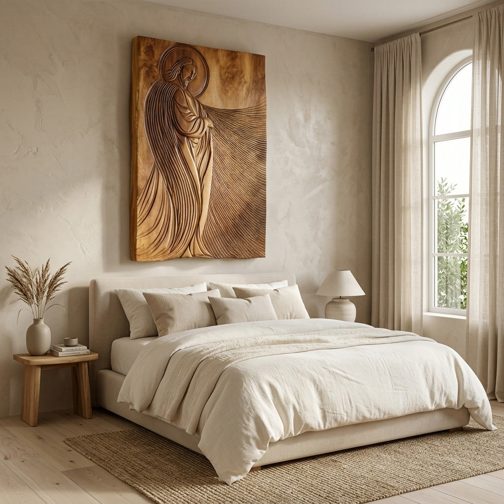 Modern Sacred Wood Carving Wall Art For Living Room RTTHHNWA200