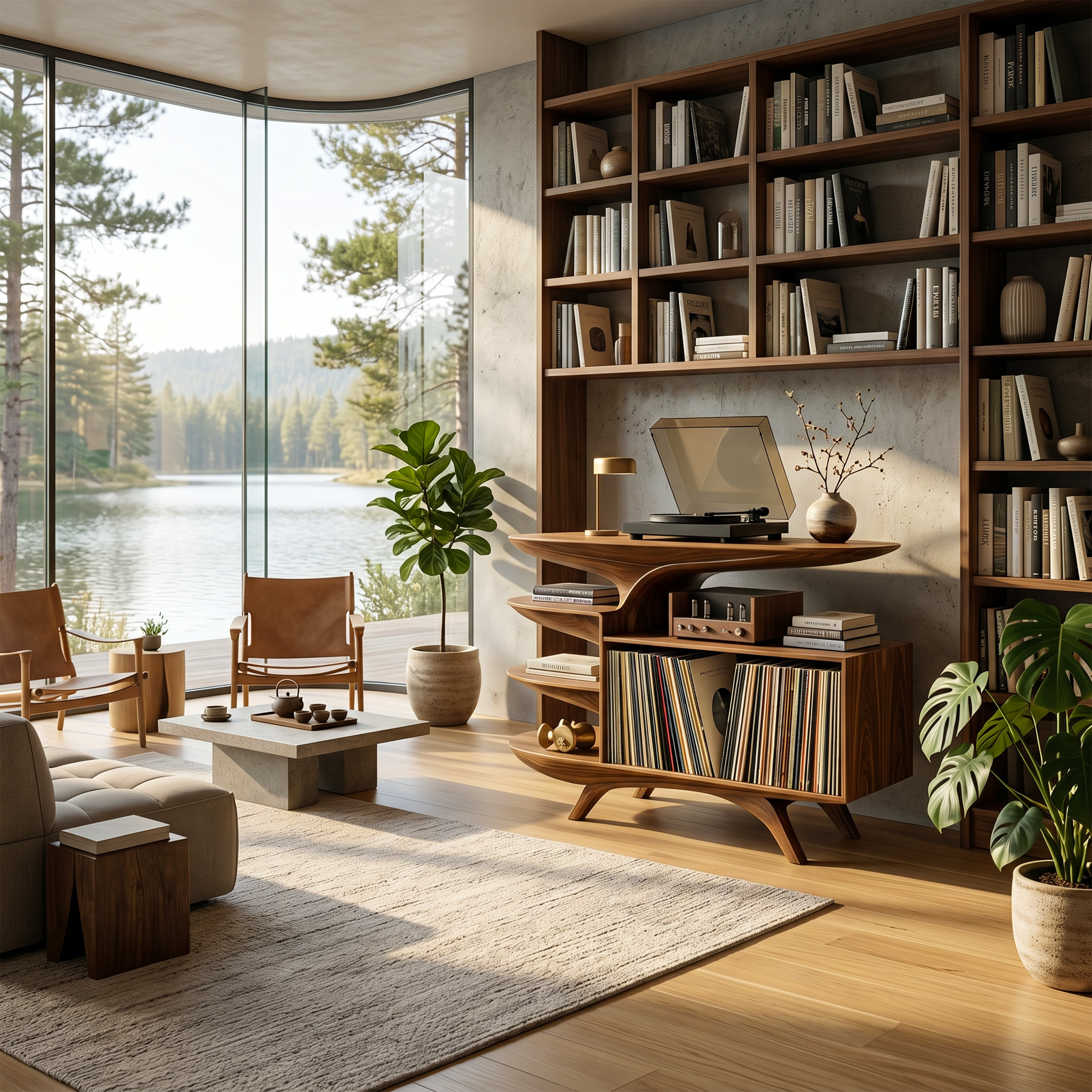 Modern Wooden Record Stand For Bedroom Interior Design Style SILDTTNRPT018