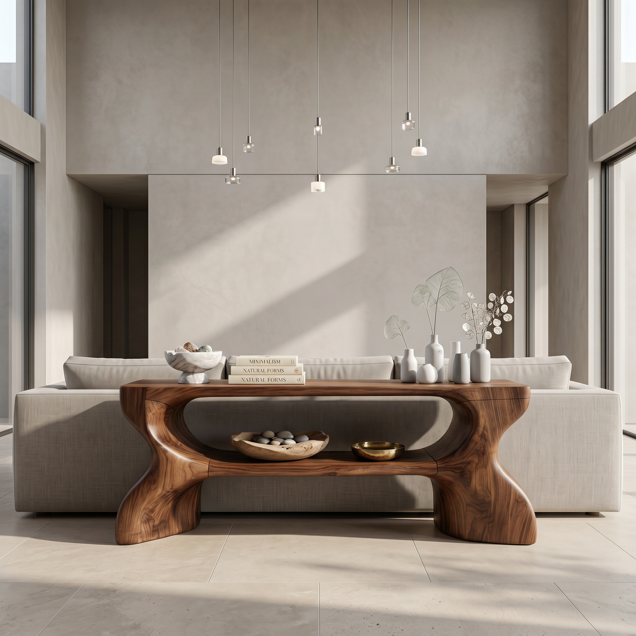 Contemporary Console Table With Architectural Curved Design For Entryway SINLSACS637