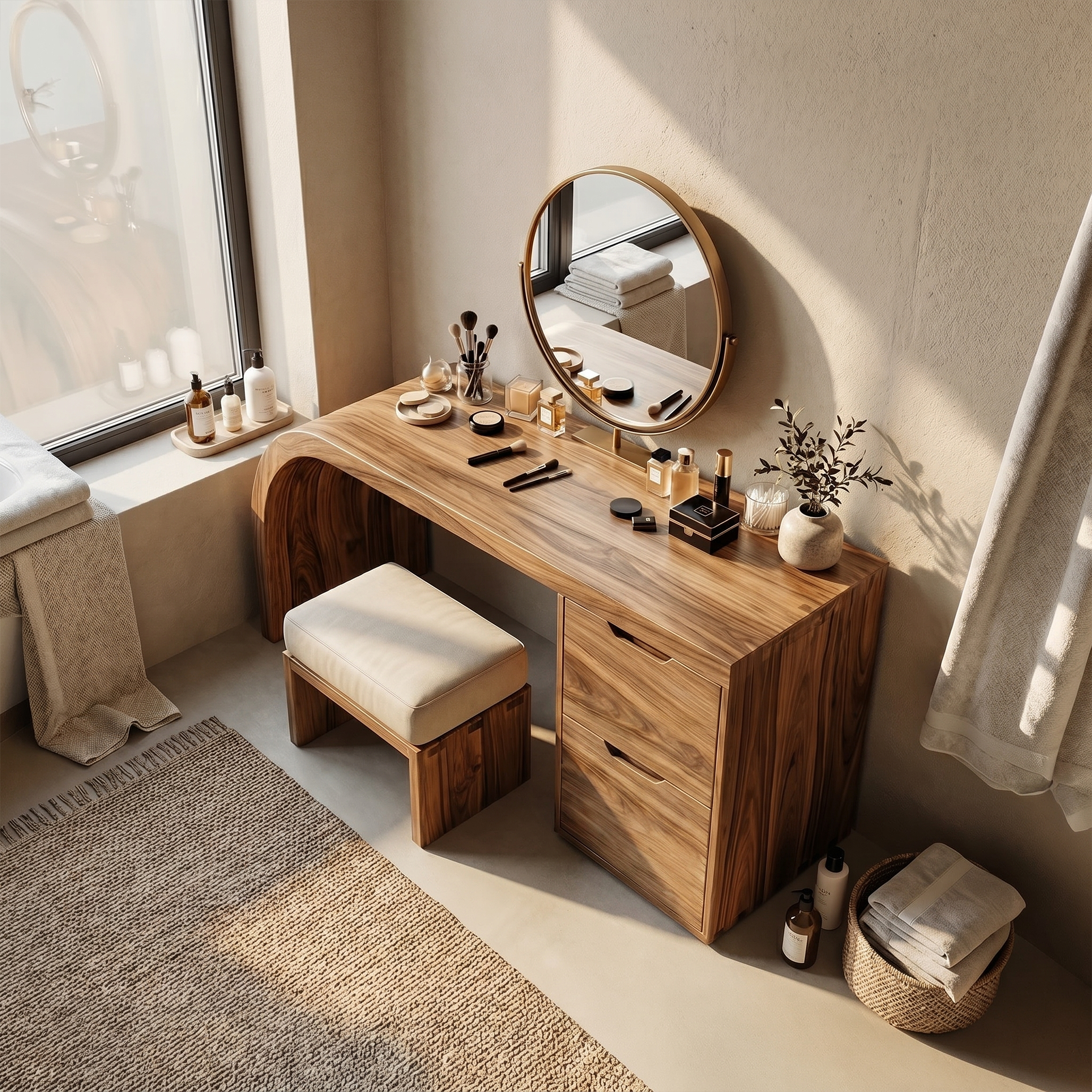 Industrial Vanity Table Home Office Makeup Area Dressing Space SILDTTRMV009