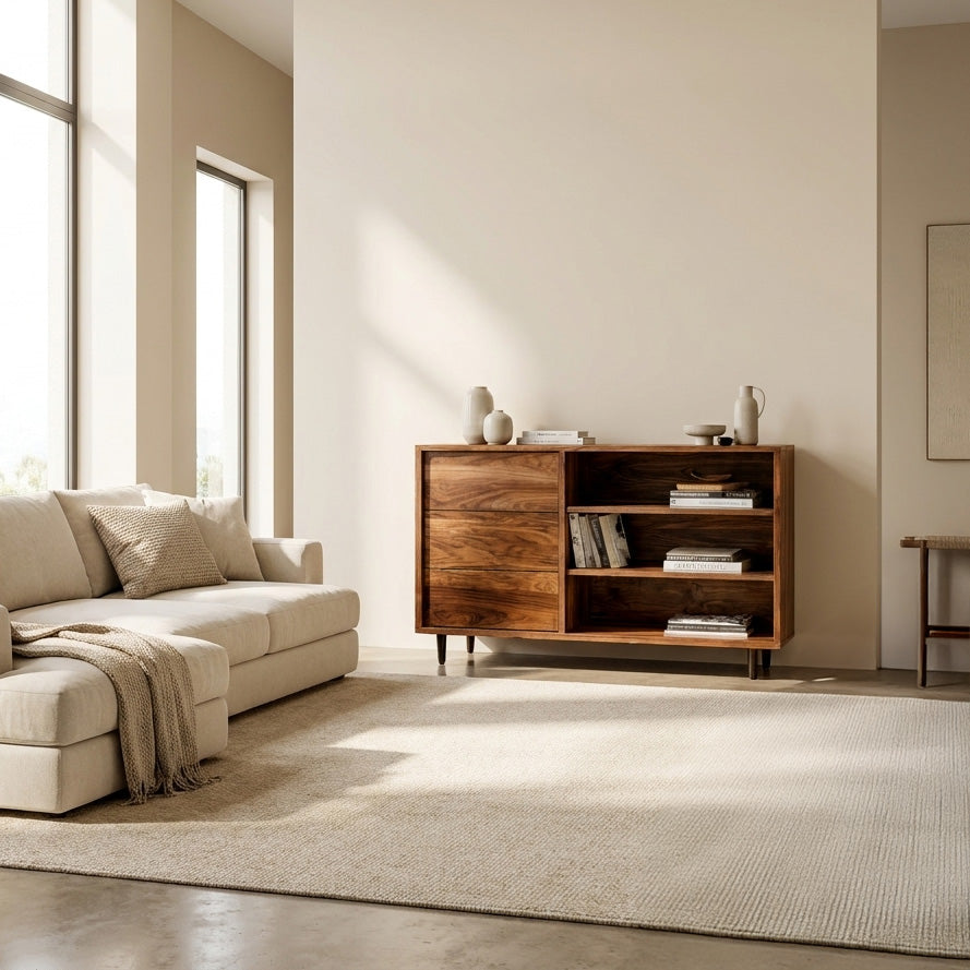 Elegant Natural Wood Console Table For Small Living Room RTTHHNCS030