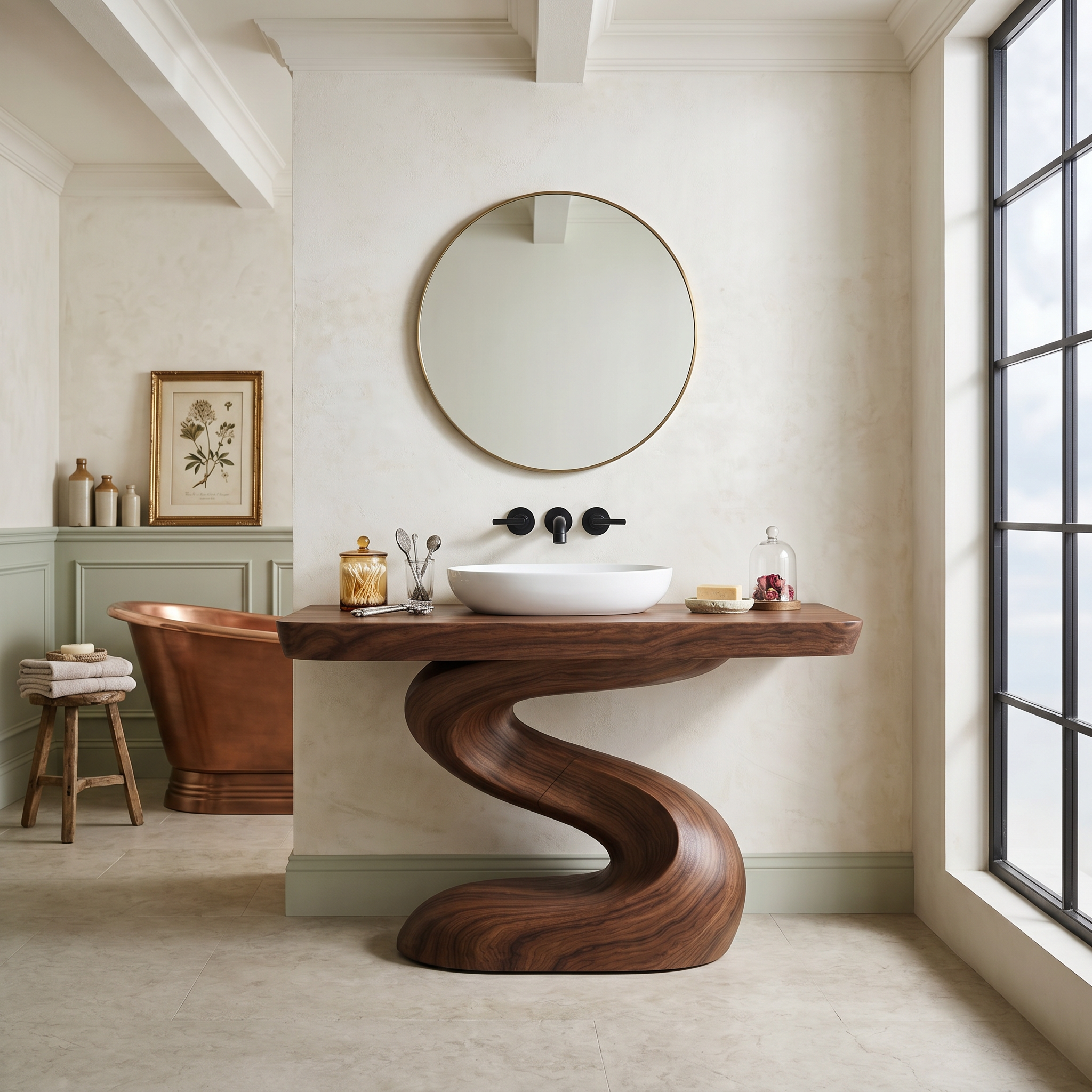 Spa Style Wood Washstand Vanity For Wellness Bathroom SILDTTRBRV154
