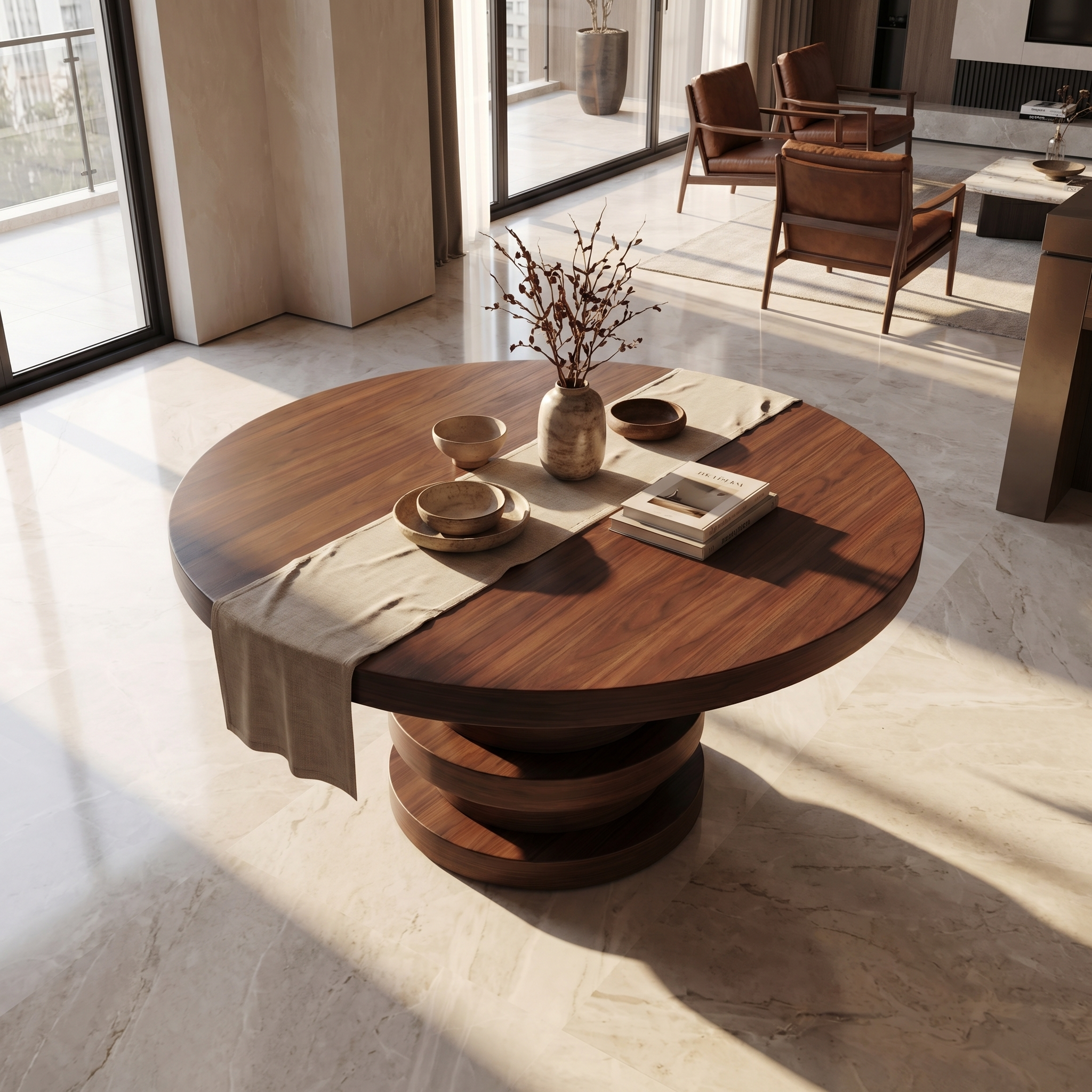Modern Luxury Round Entryway Table For Lobby And Hallway SINLSAFT032