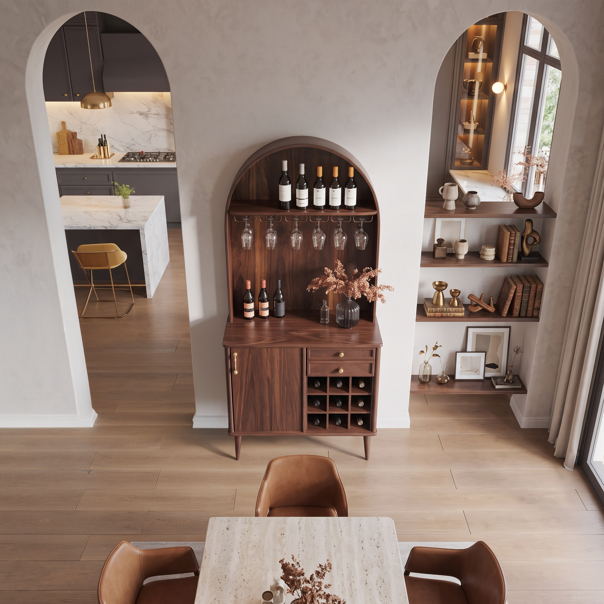 Classic Wine Cabinet With Storage For Dining Room SITHTTBCA008