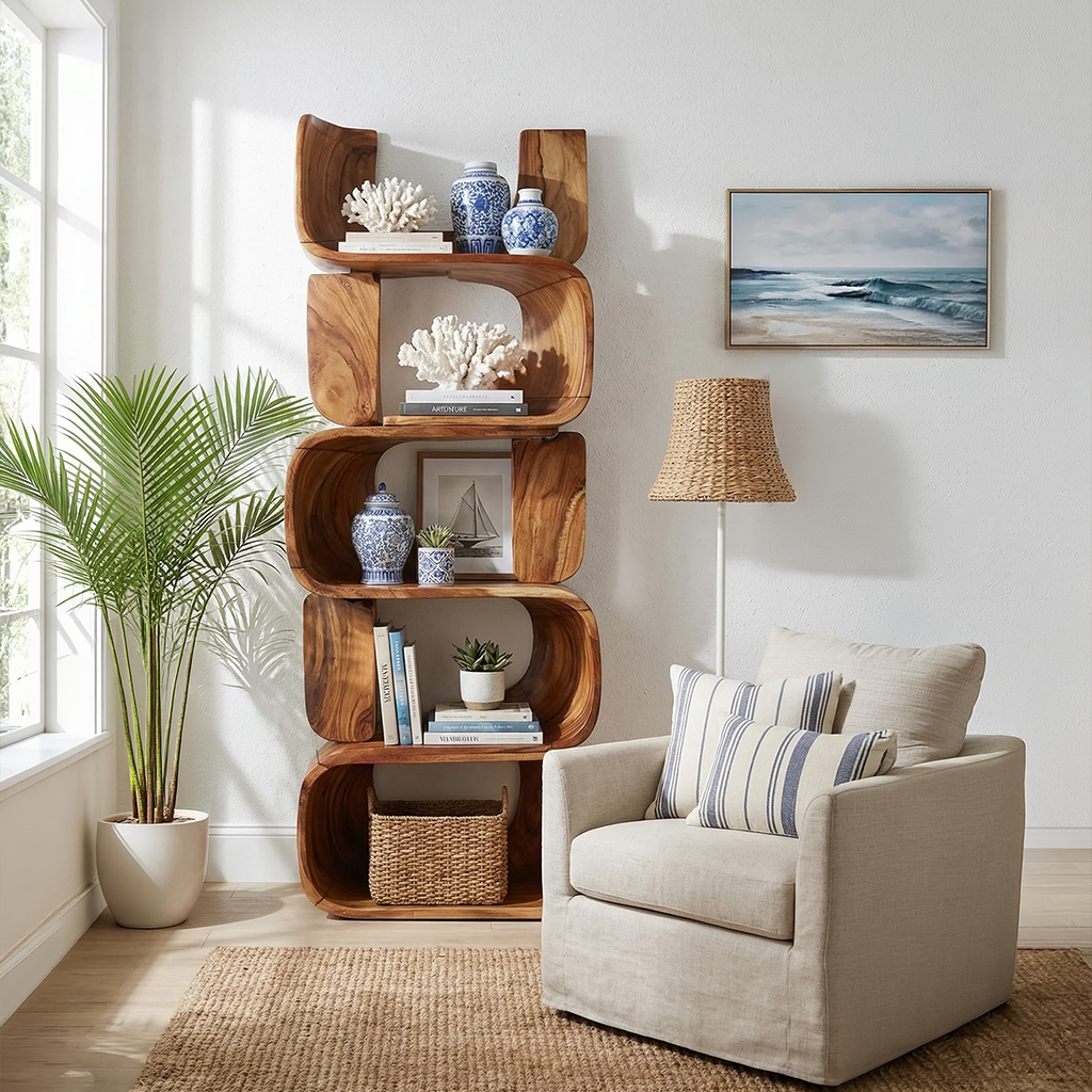 Contemporary Modern Unique Bookshelf Living Room Storage SILDTTRBS006