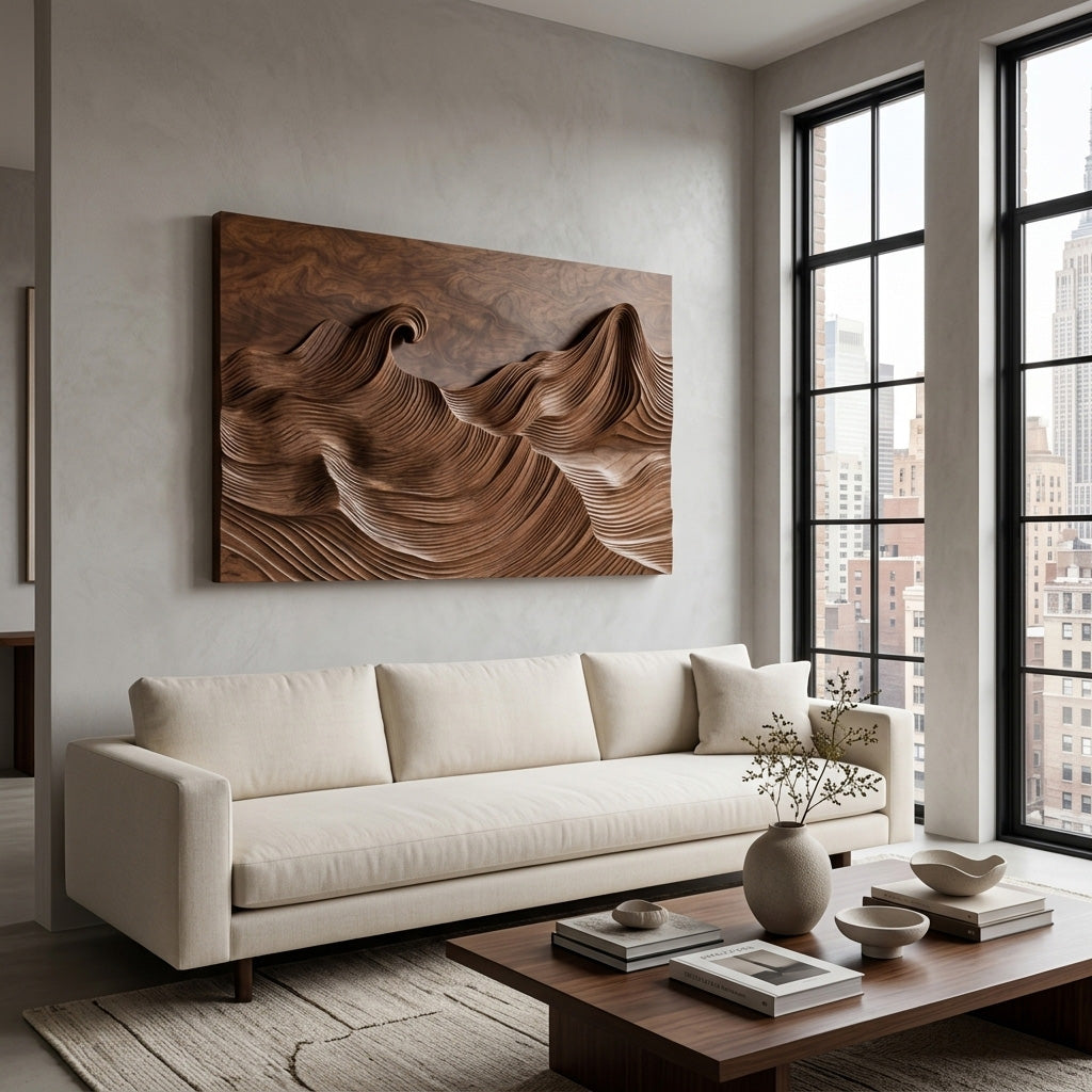 Organic Modern Wave Wood Wall Art For Wall Decor RTTHHNWA207