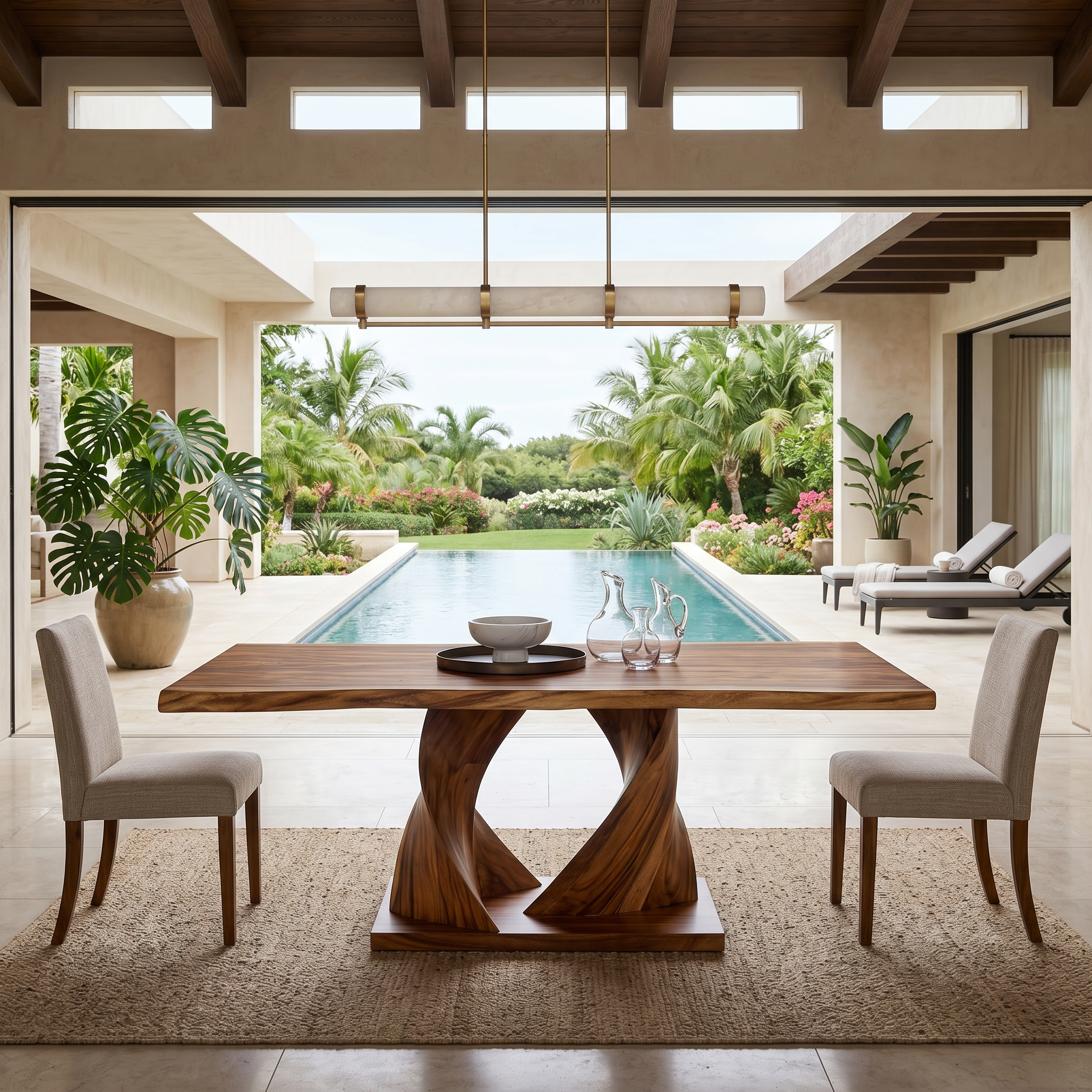 Organic Entertaining Table For Tropical Wine Room SILDTTRDN077