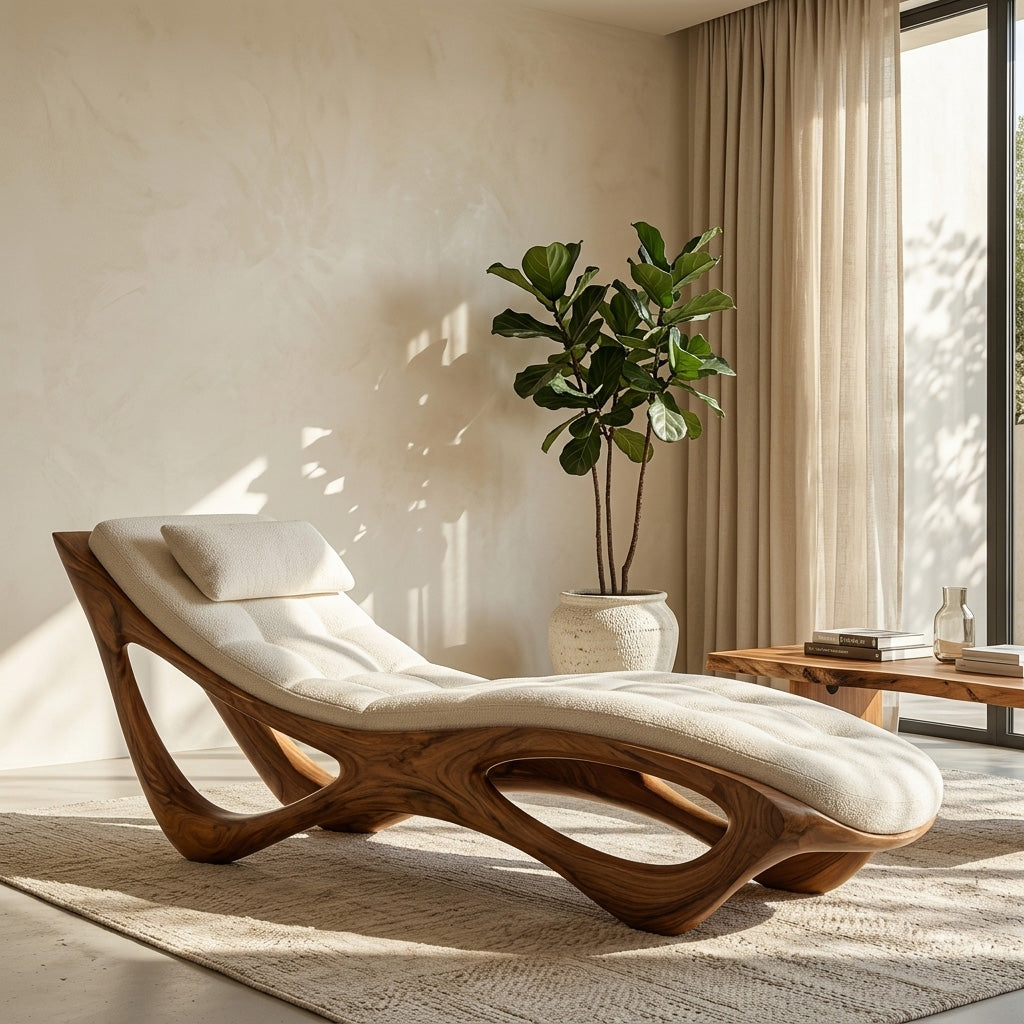 Artistic Natural Wood Lounge Chair For Relaxing Space RTTHHNSFA034