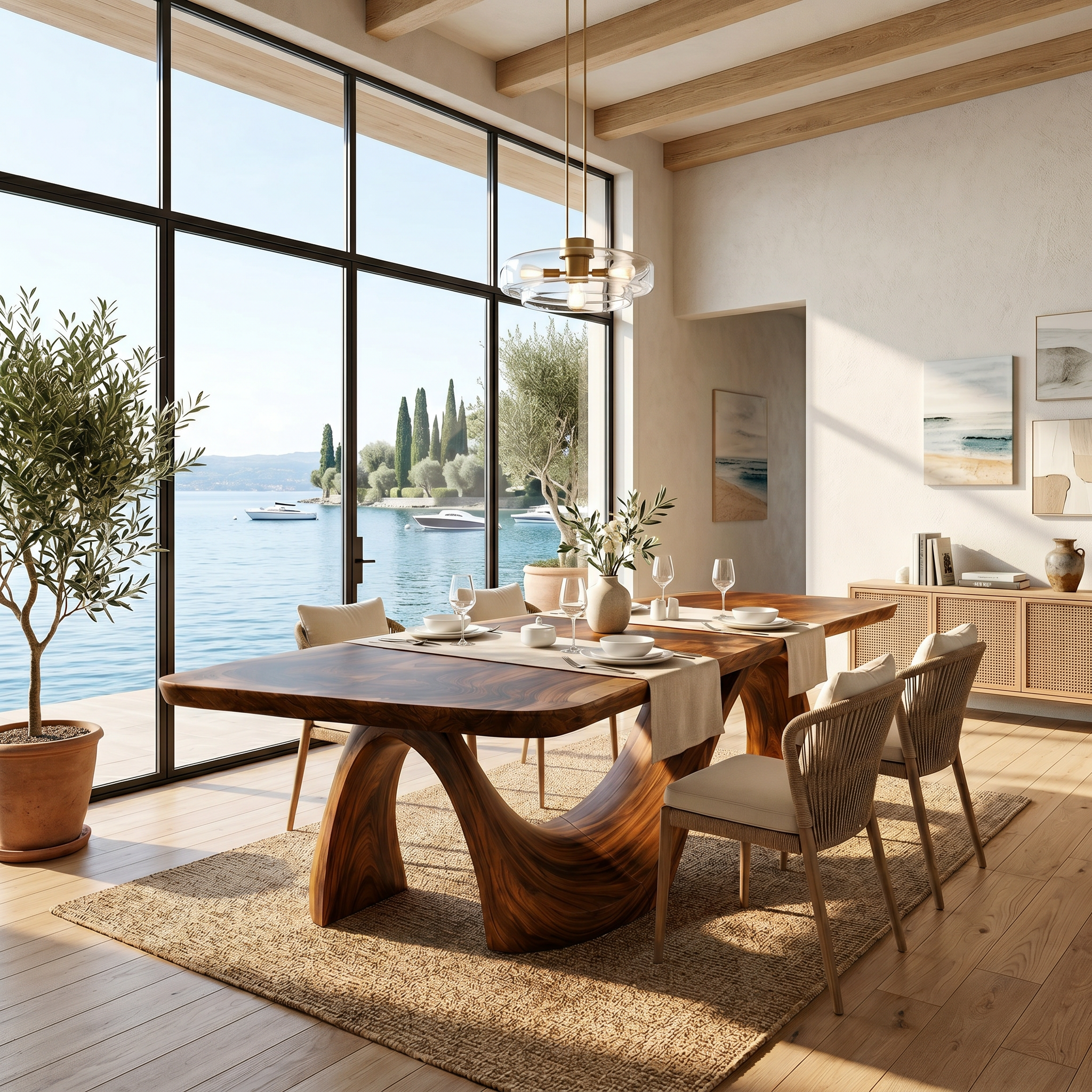 Minimalist Irregular Dining Table For Apartment Dining Area SILDTTNDN025
