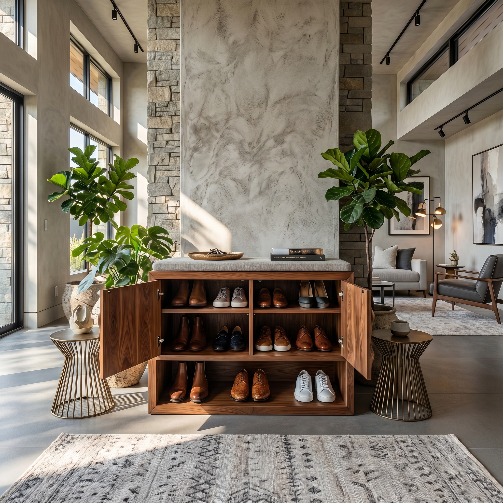 Industrial Vertical Shoe Rack For Foyer Hallway Storage Corner SILDTTRSHB028
