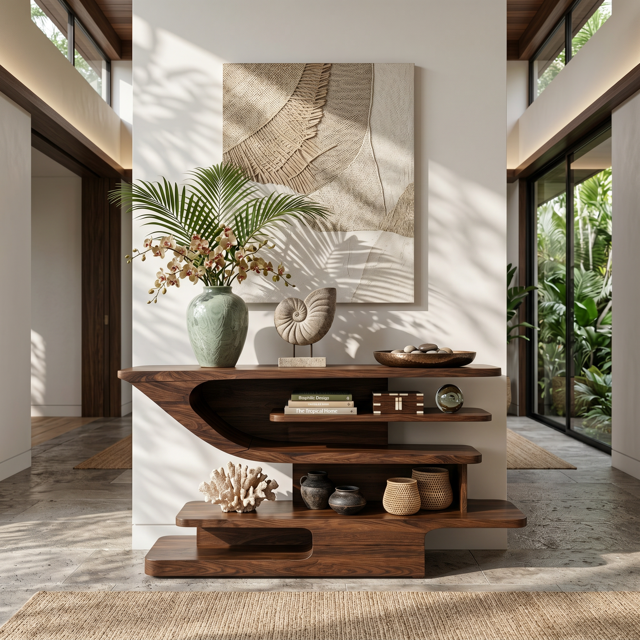 Modern Open Shelf Console Table Luxury Living Room SILDTTRCS073