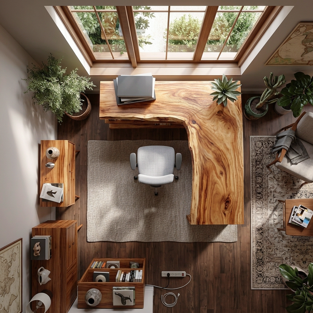 Wooden Desk With Storage Design For Home Workspace RTTHTTDE072