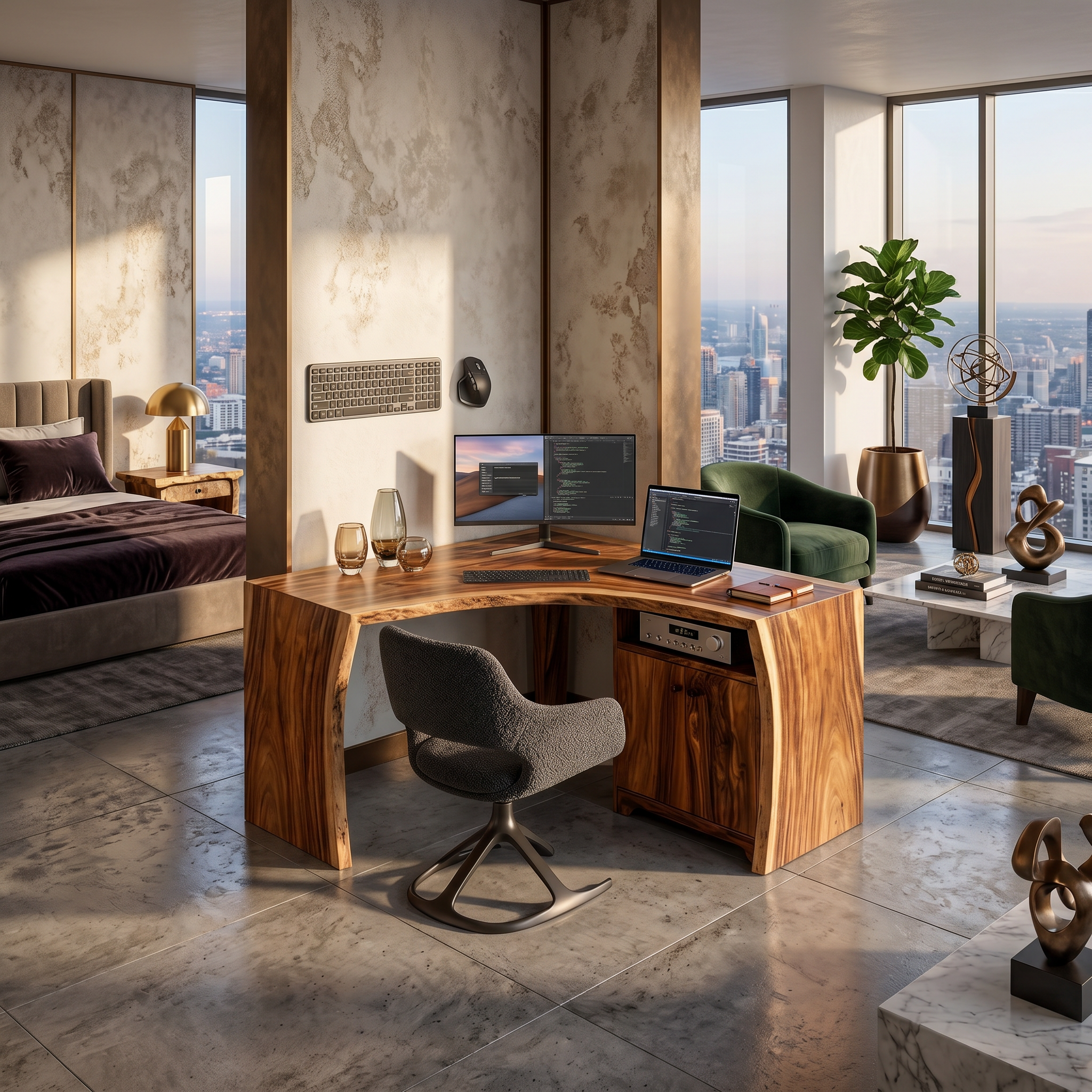 Modern Corner Desk With Cabinet Storage For Home Office SILDTTRDE011