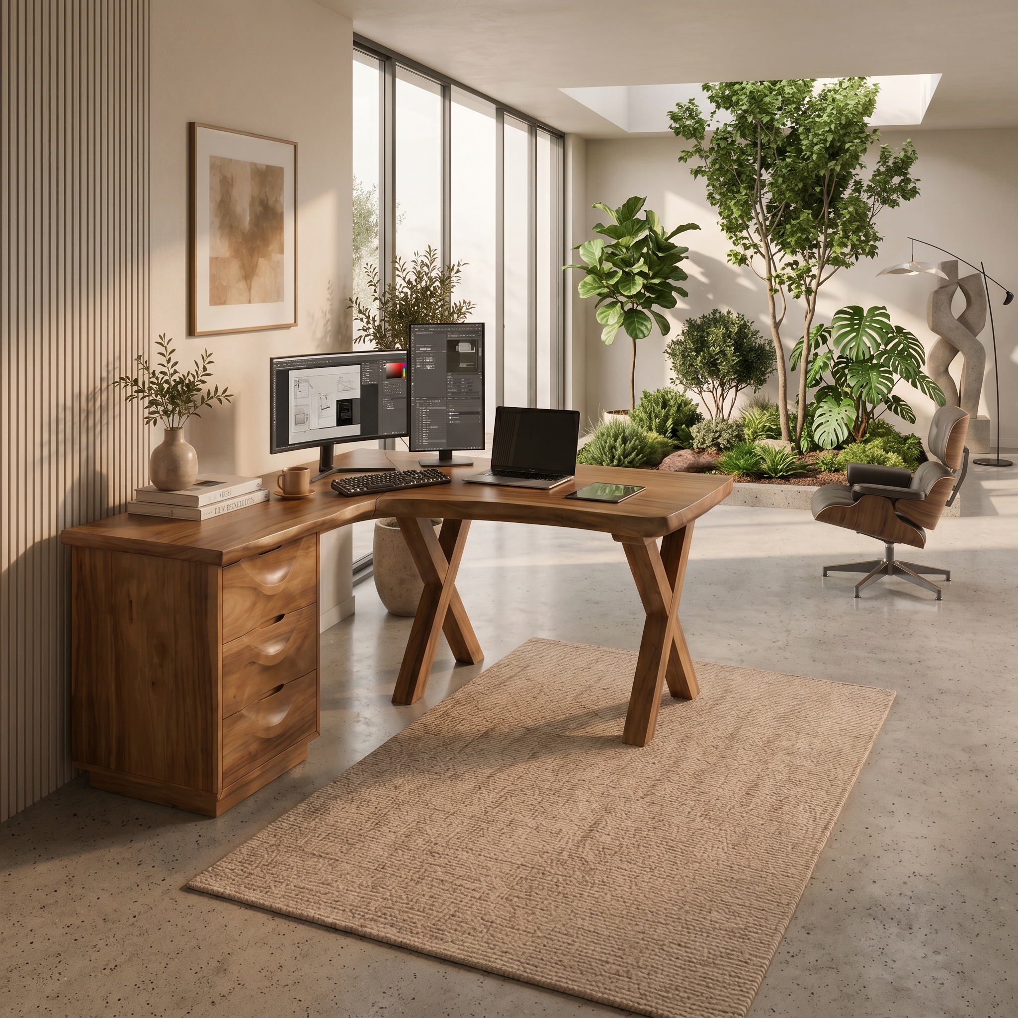 Contemporary Corner Executive Desk Home Office SILDTTRDE021