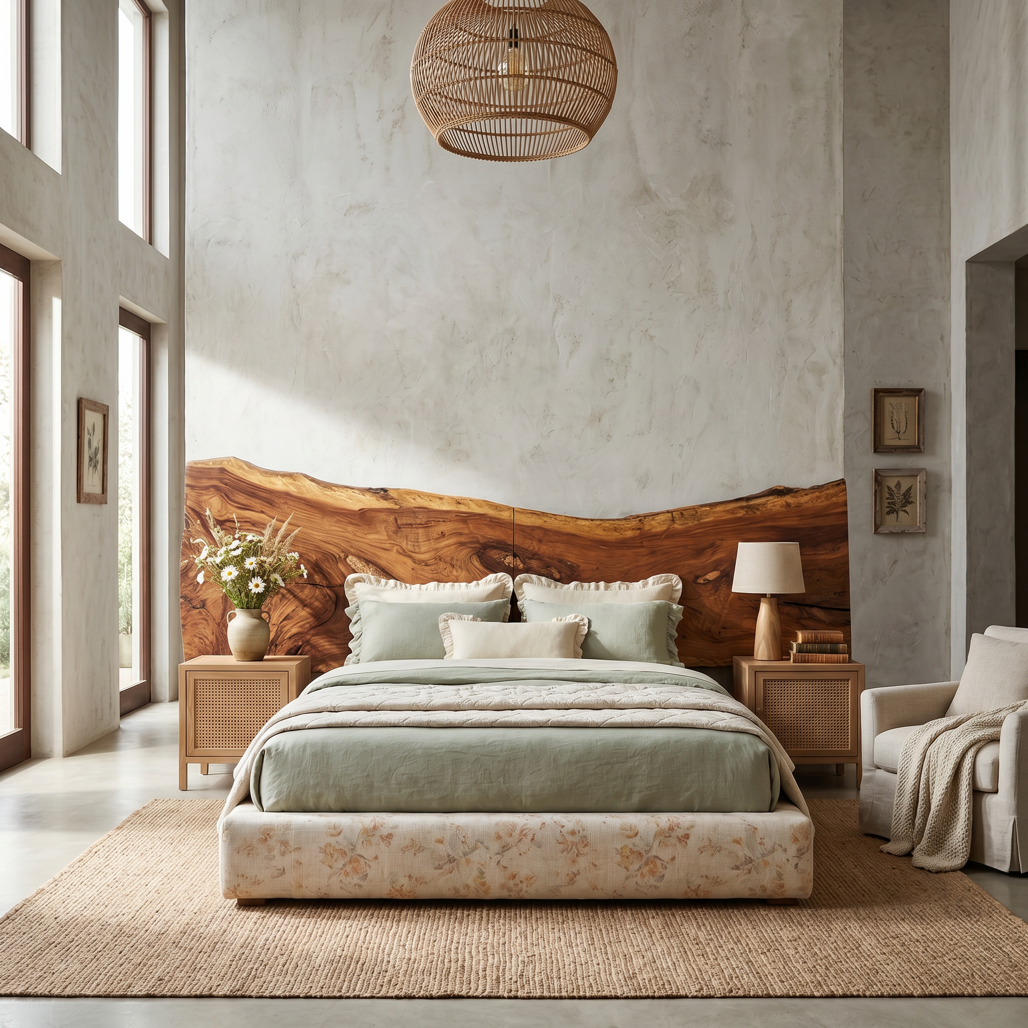 Minimalist Live Edge Wood Headboard For Organic Neutral Bedroom SILDTTRHB013