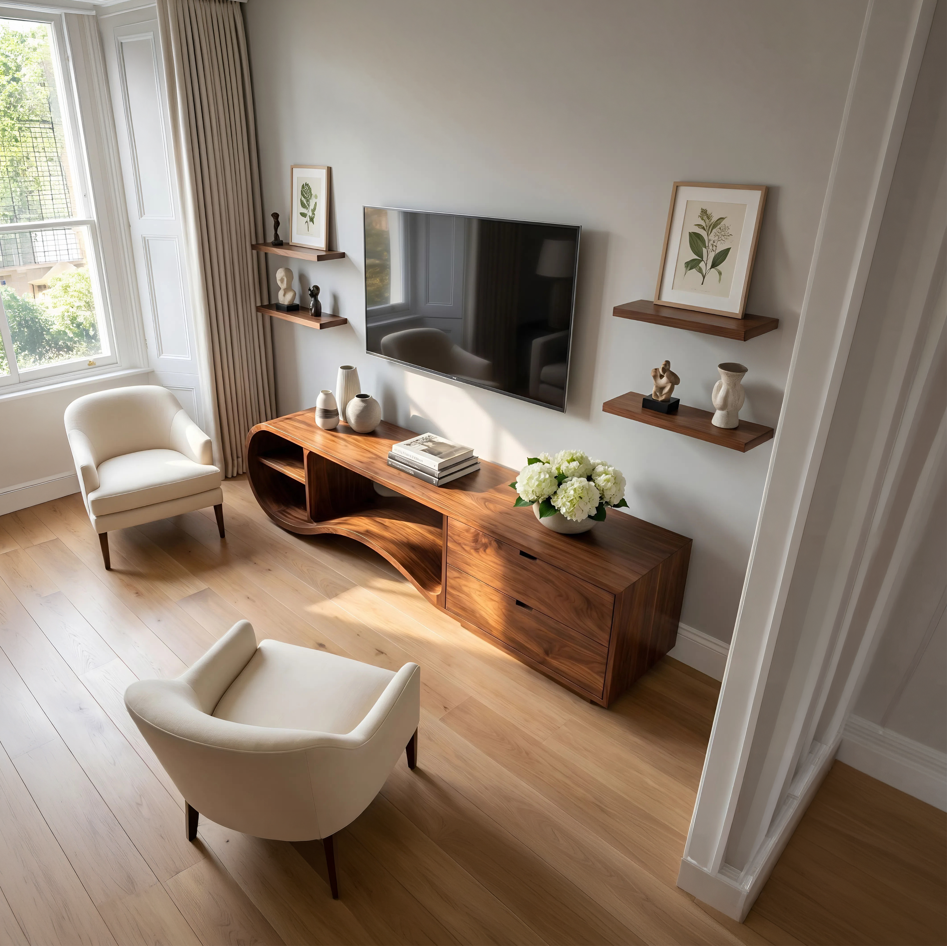 Contemporary Organic TV Cabinet For Living Room SILDTTNTVC127