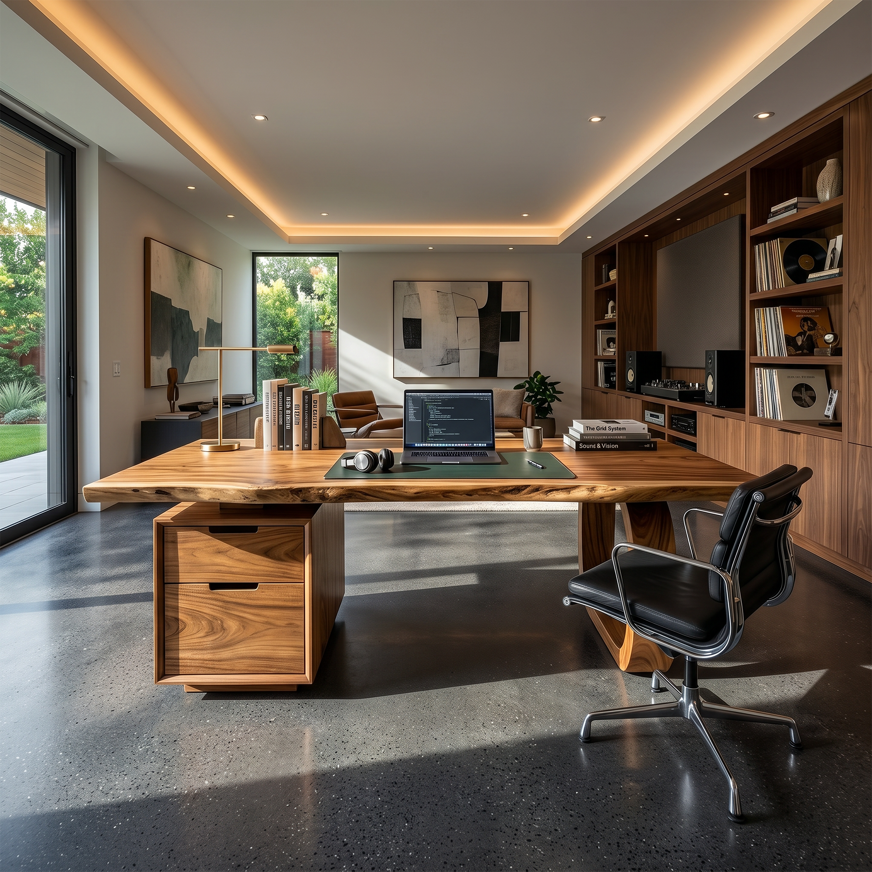 Modern Computer Desk With File Cabinet For Garden View Office SILDTTRDE006